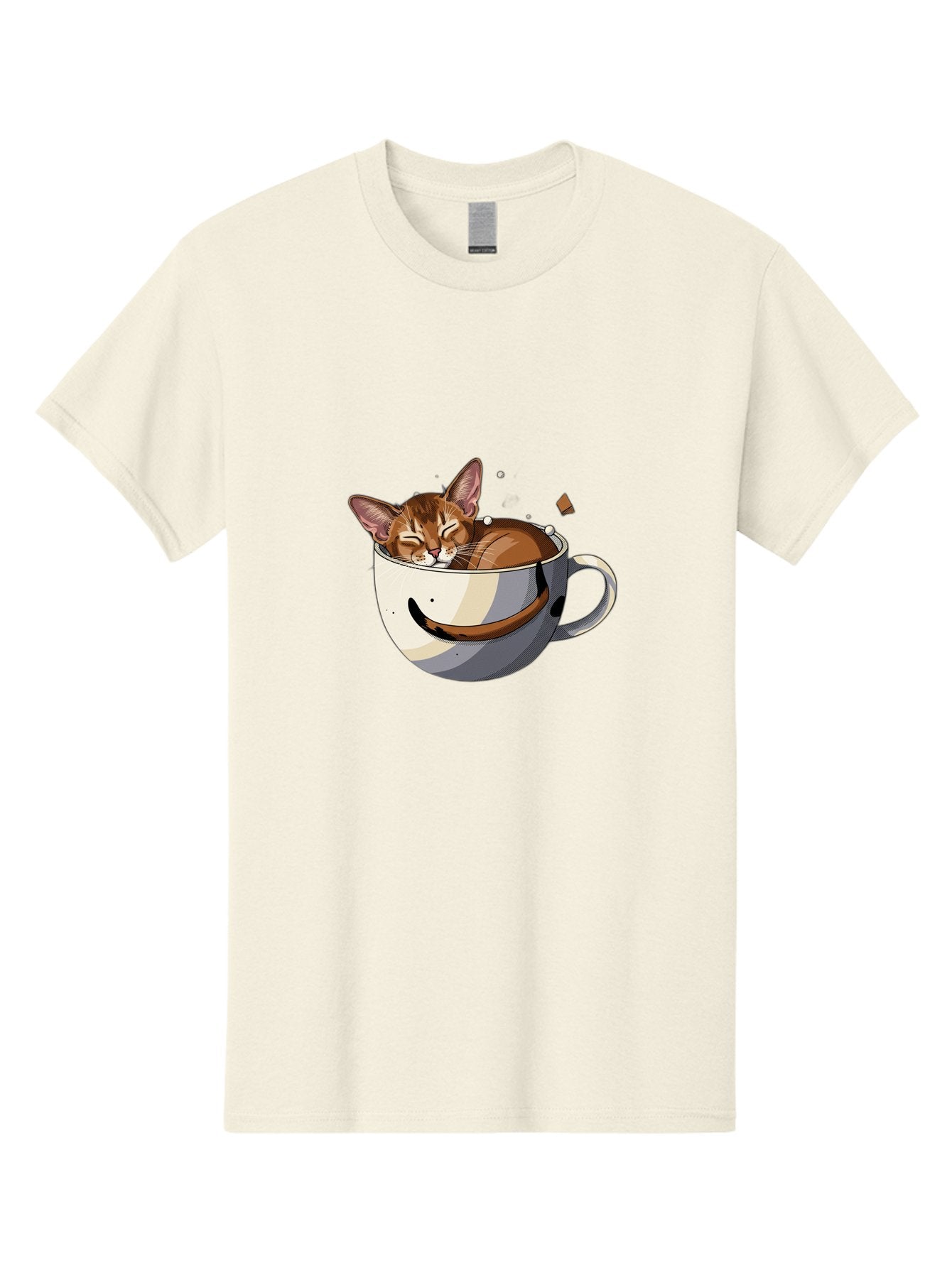 Cat-In-Coffee-Cup-3 Men'S Graphic Tee, 100% Cotton, Comfortable Casual Summer Wear, Machine Washable, Vintage Camera, Old Camera, Antique Camera, Black Camera, Classic Photography, Photography Equipment, Nostalgic Device, Film Camera, Bak195 10