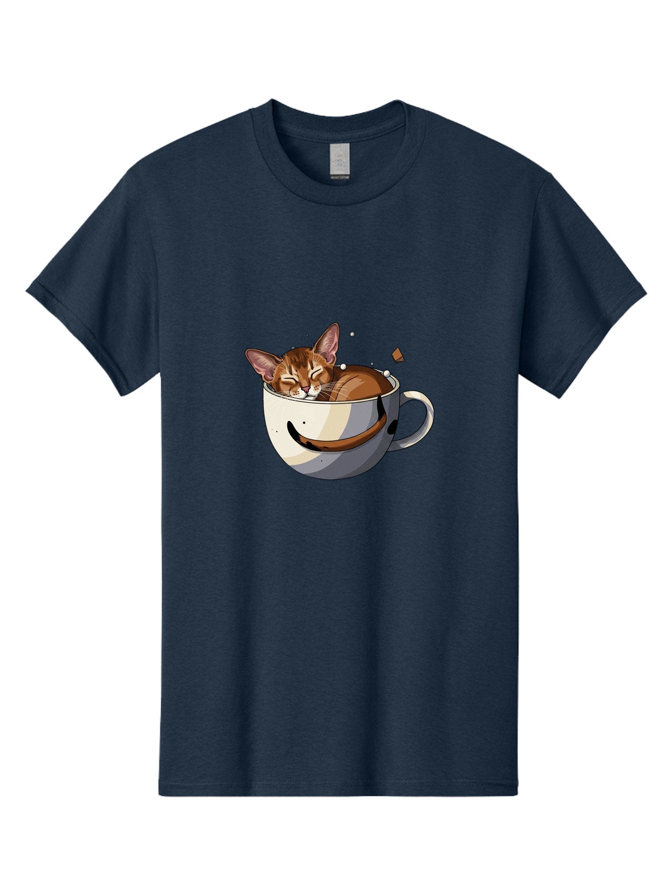 Cat-In-Coffee-Cup-3 Men'S Graphic Tee, 100% Cotton, Comfortable Casual Summer Wear, Machine Washable, Vintage Camera, Old Camera, Antique Camera, Black Camera, Classic Photography, Photography Equipment, Nostalgic Device, Film Camera, Bak195 3