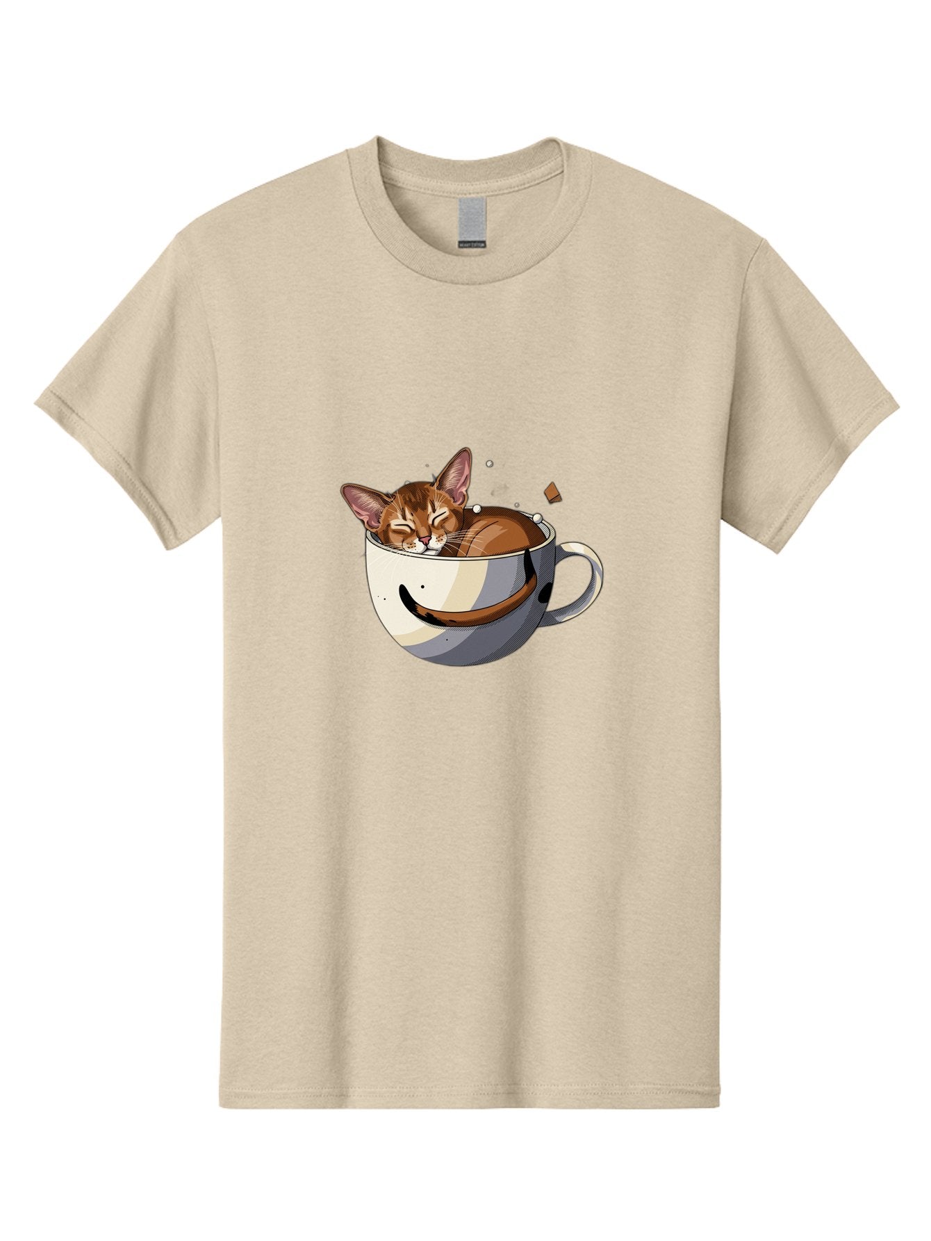 Cat-In-Coffee-Cup-3 Men'S Graphic Tee, 100% Cotton, Comfortable Casual Summer Wear, Machine Washable, Vintage Camera, Old Camera, Antique Camera, Black Camera, Classic Photography, Photography Equipment, Nostalgic Device, Film Camera, Bak195