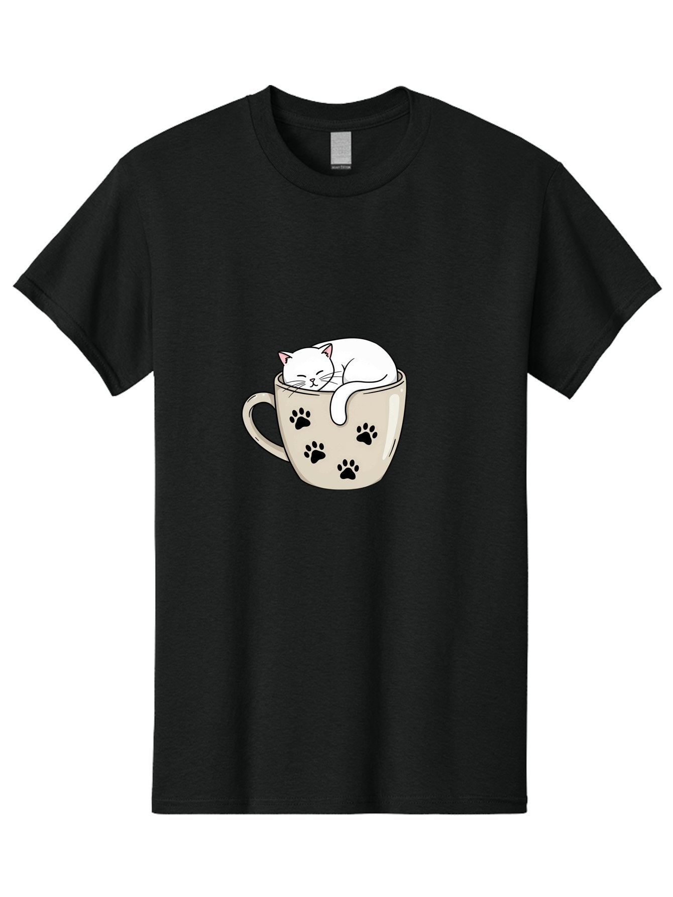 Cat-In-Coffee-Cup Men'S Graphic Tee, 100% Cotton, Comfortable Casual Summer Wear, Machine Washable, Vintage Camera, Old Camera, Antique Camera, Black Camera, Classic Photography, Photography Equipment, Nostalgic Device, Film Camera, Camera Art Bak196 3
