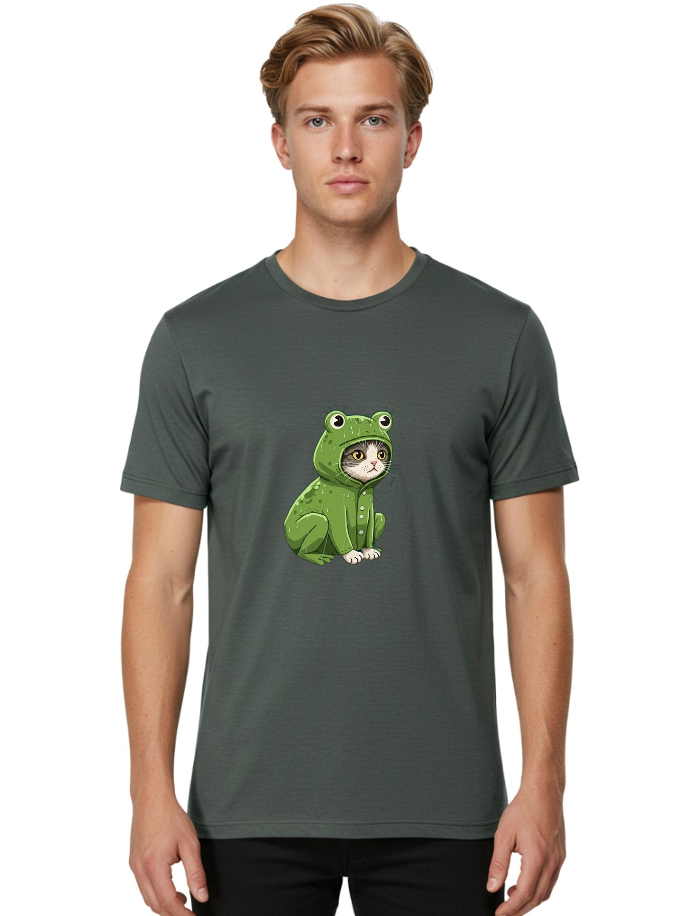 Cat-In-Frog-Costume-3 Men'S Graphic Tee, 100% Cotton, Comfortable Casual Summer Wear, Machine Washable, Vintage Camera, Old Camera, Antique Camera, Black Camera, Classic Photography, Photography Equipment, Nostalgic Device, Film Camera, Bak200 26