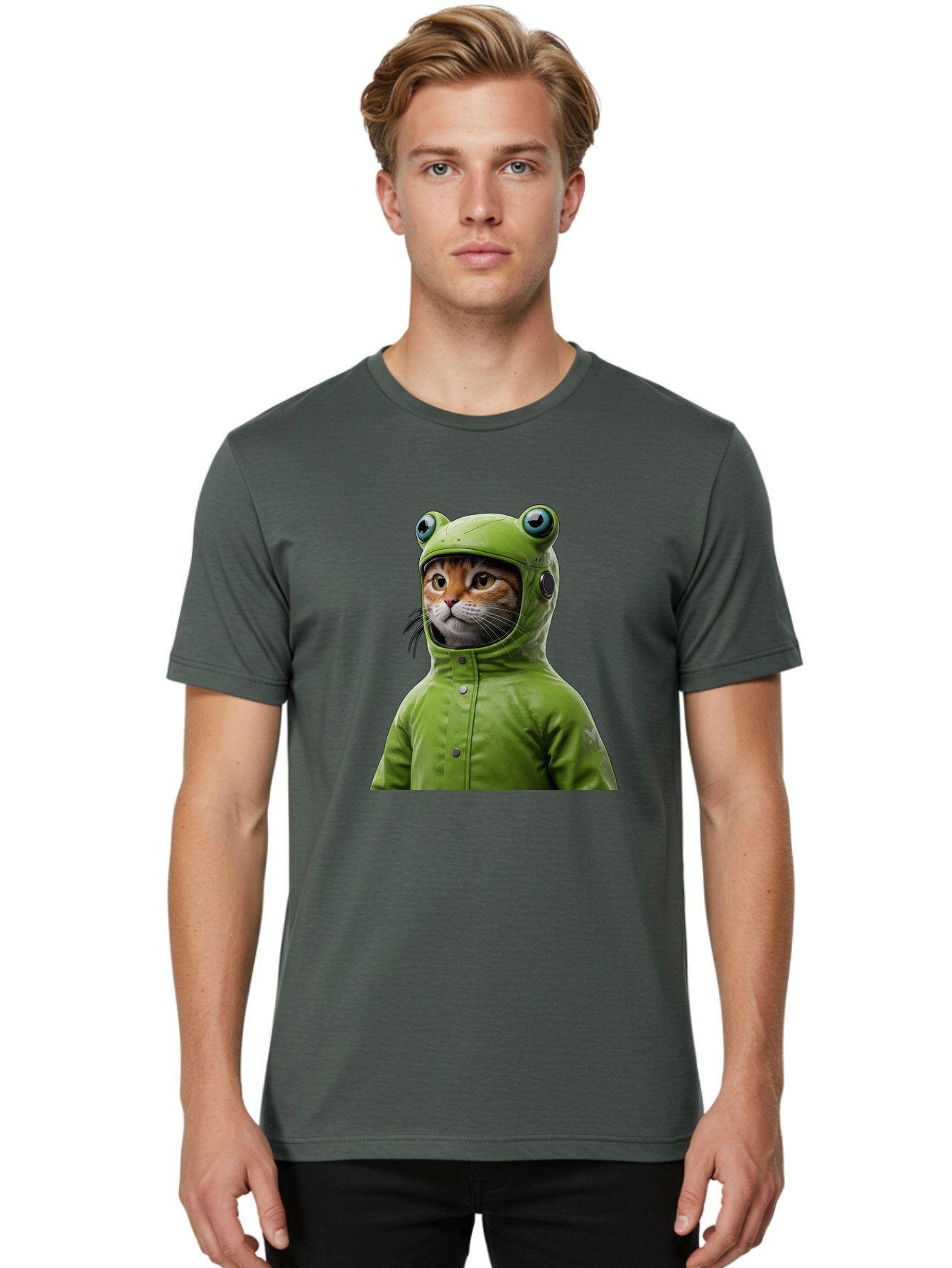 Cat-In-Frog-Costume-5 Men'S Graphic Tee, 100% Cotton, Comfortable Casual Summer Wear, Machine Washable, Vintage Camera, Old Camera, Antique Camera, Black Camera, Classic Photography, Photography Equipment, Nostalgic Device, Film Camera, Bak202 16