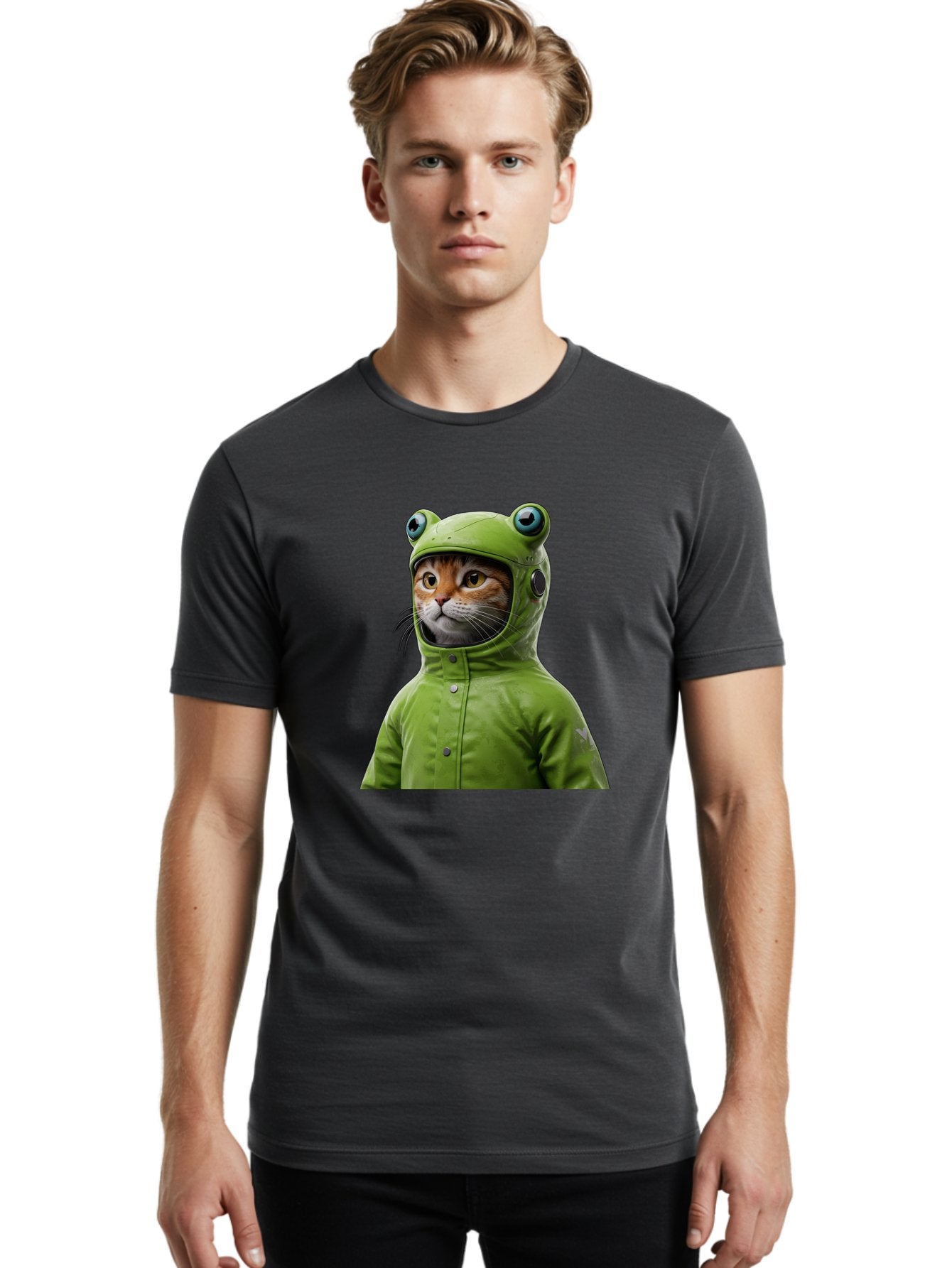 Cat-In-Frog-Costume-5 Men'S Graphic Tee, 100% Cotton, Comfortable Casual Summer Wear, Machine Washable, Vintage Camera, Old Camera, Antique Camera, Black Camera, Classic Photography, Photography Equipment, Nostalgic Device, Film Camera, Bak202 21