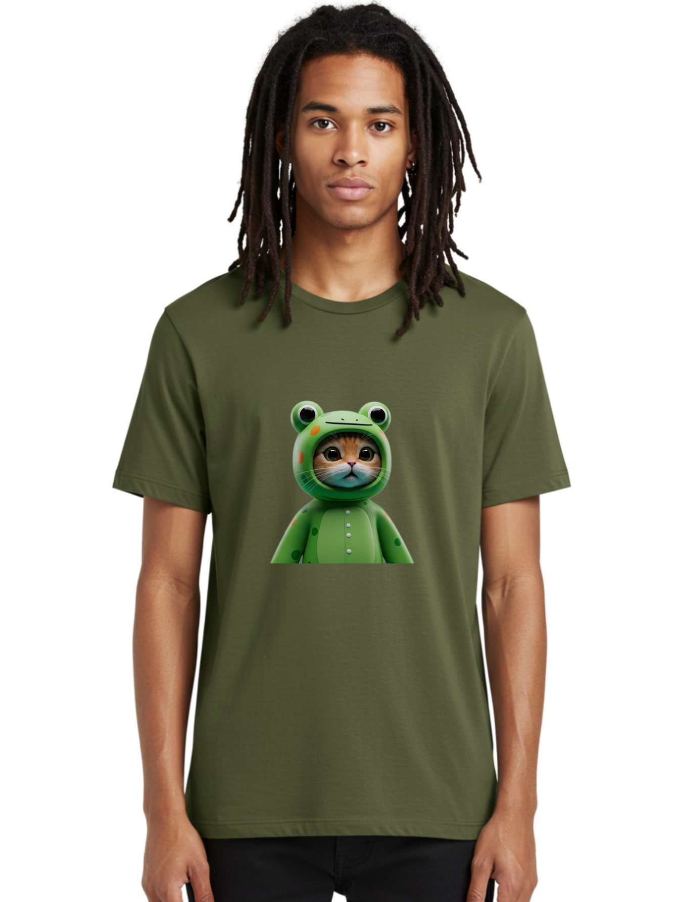 Cat-In-Frog-Costume Men'S Graphic Tee, 100% Cotton, Comfortable Casual Summer Wear, Machine Washable, Vintage Camera, Old Camera, Antique Camera, Black Camera, Classic Photography, Photography Equipment, Nostalgic Device, Film Camera, Bak205 30