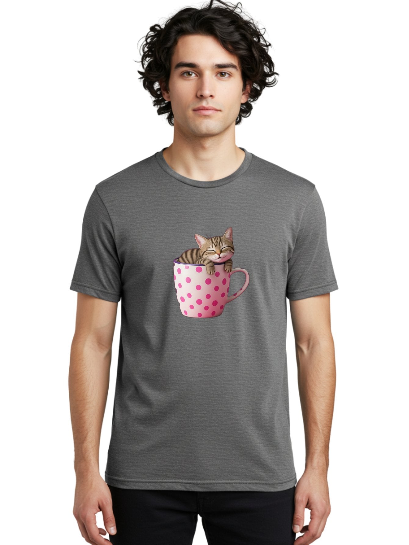Cat-In-Polka-Dot-Mug Men'S Graphic Tee, 100% Cotton, Comfortable Casual Summer Wear, Machine Washable, Vintage Camera, Old Camera, Antique Camera, Black Camera, Classic Photography, Photography Equipment, Nostalgic Device, Film Camera, Bak206 19