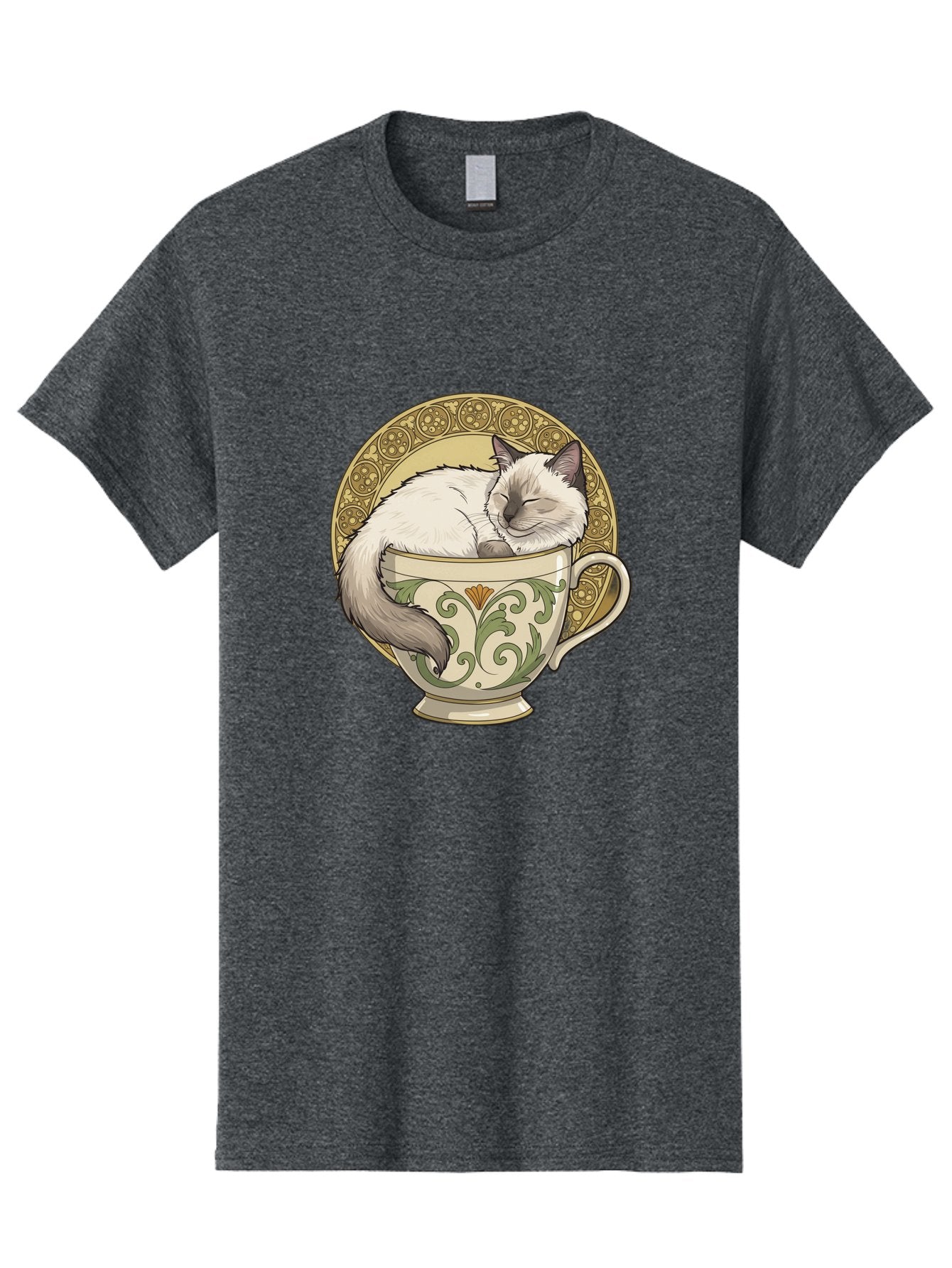 Cat-In-Tea-Cup-1 Men'S Graphic Tee, 100% Cotton, Comfortable Casual Summer Wear, Machine Washable, Vintage Camera, Old Camera, Antique Camera, Black Camera, Classic Photography, Photography Equipment, Nostalgic Device, Film Camera, Camera Art Bak209