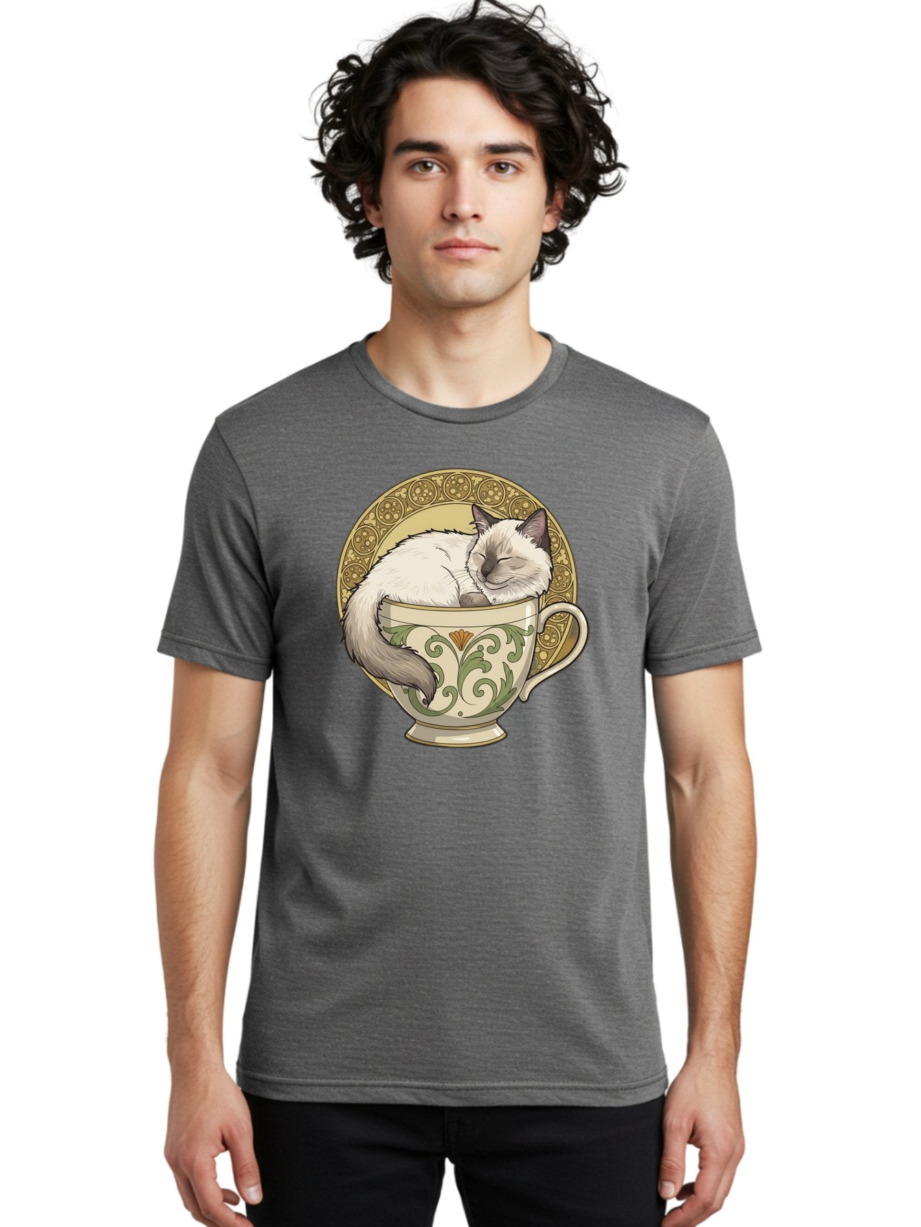 Cat-In-Tea-Cup-1 Men'S Graphic Tee, 100% Cotton, Comfortable Casual Summer Wear, Machine Washable, Vintage Camera, Old Camera, Antique Camera, Black Camera, Classic Photography, Photography Equipment, Nostalgic Device, Film Camera, Camera Art Bak209 27