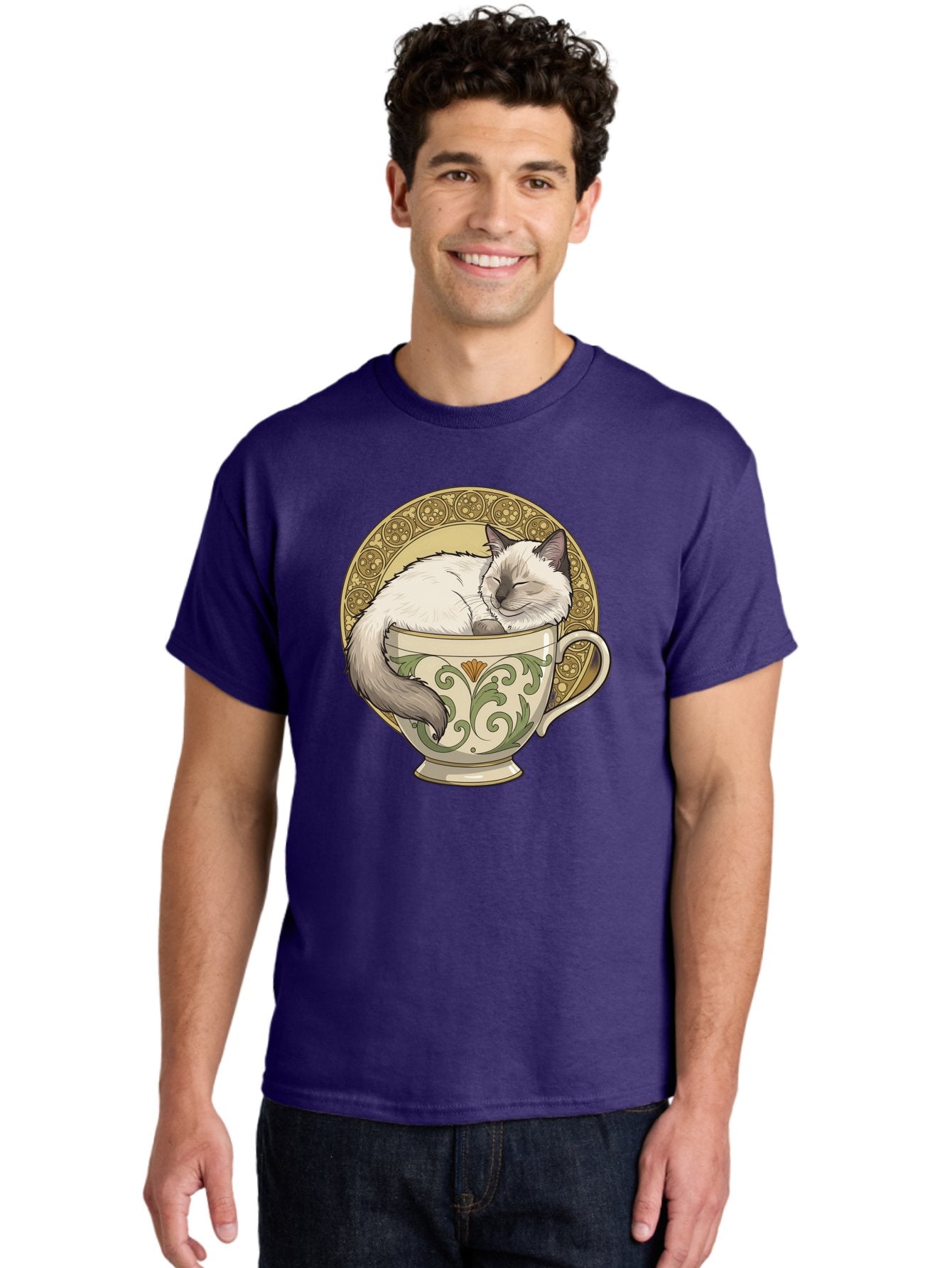 Cat-In-Tea-Cup-1 Men'S Graphic Tee, 100% Cotton, Comfortable Casual Summer Wear, Machine Washable, Vintage Camera, Old Camera, Antique Camera, Black Camera, Classic Photography, Photography Equipment, Nostalgic Device, Film Camera, Camera Art Bak209 18