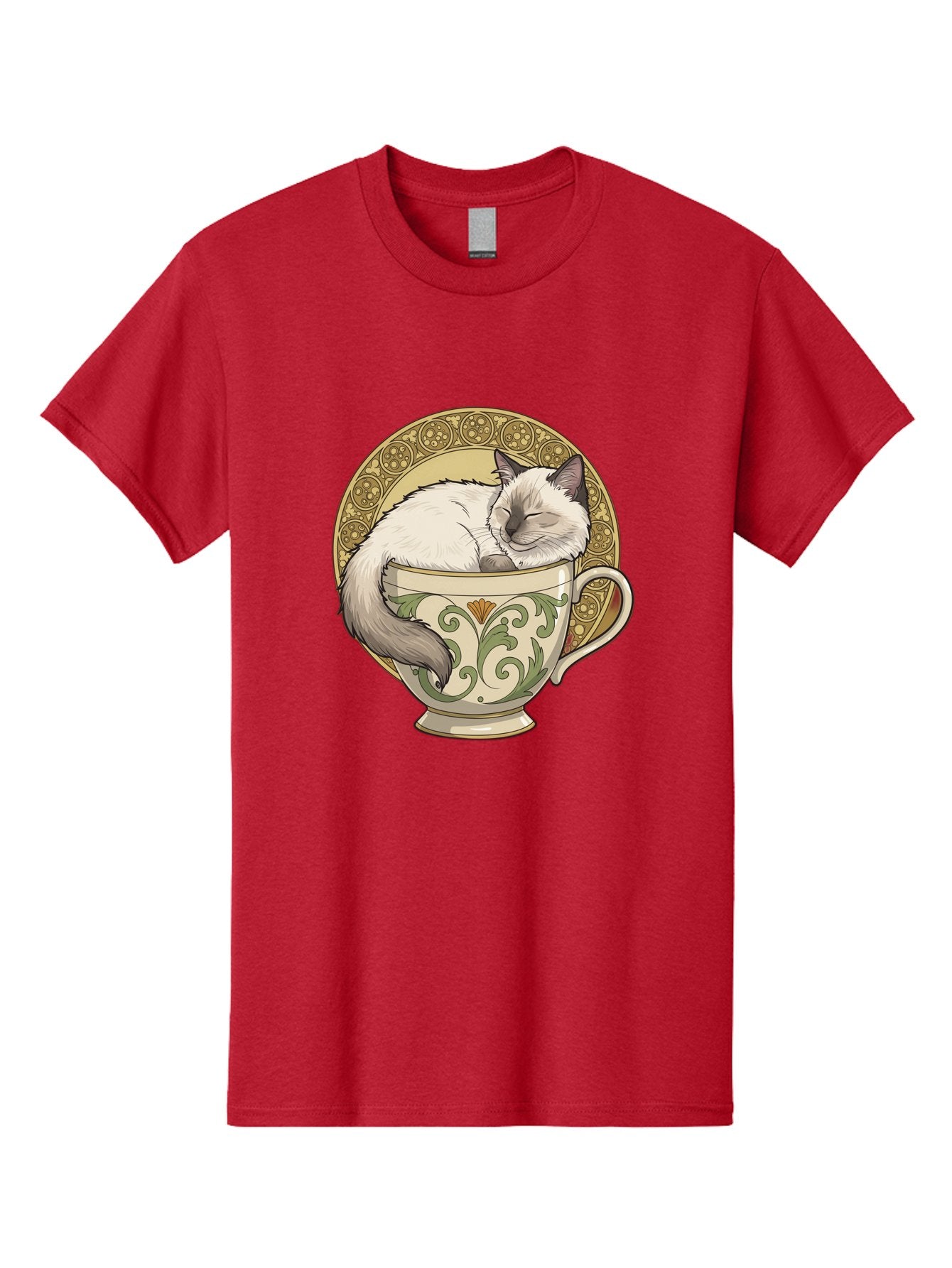 Cat-In-Tea-Cup-1 Men'S Graphic Tee, 100% Cotton, Comfortable Casual Summer Wear, Machine Washable, Vintage Camera, Old Camera, Antique Camera, Black Camera, Classic Photography, Photography Equipment, Nostalgic Device, Film Camera, Camera Art Bak209 3