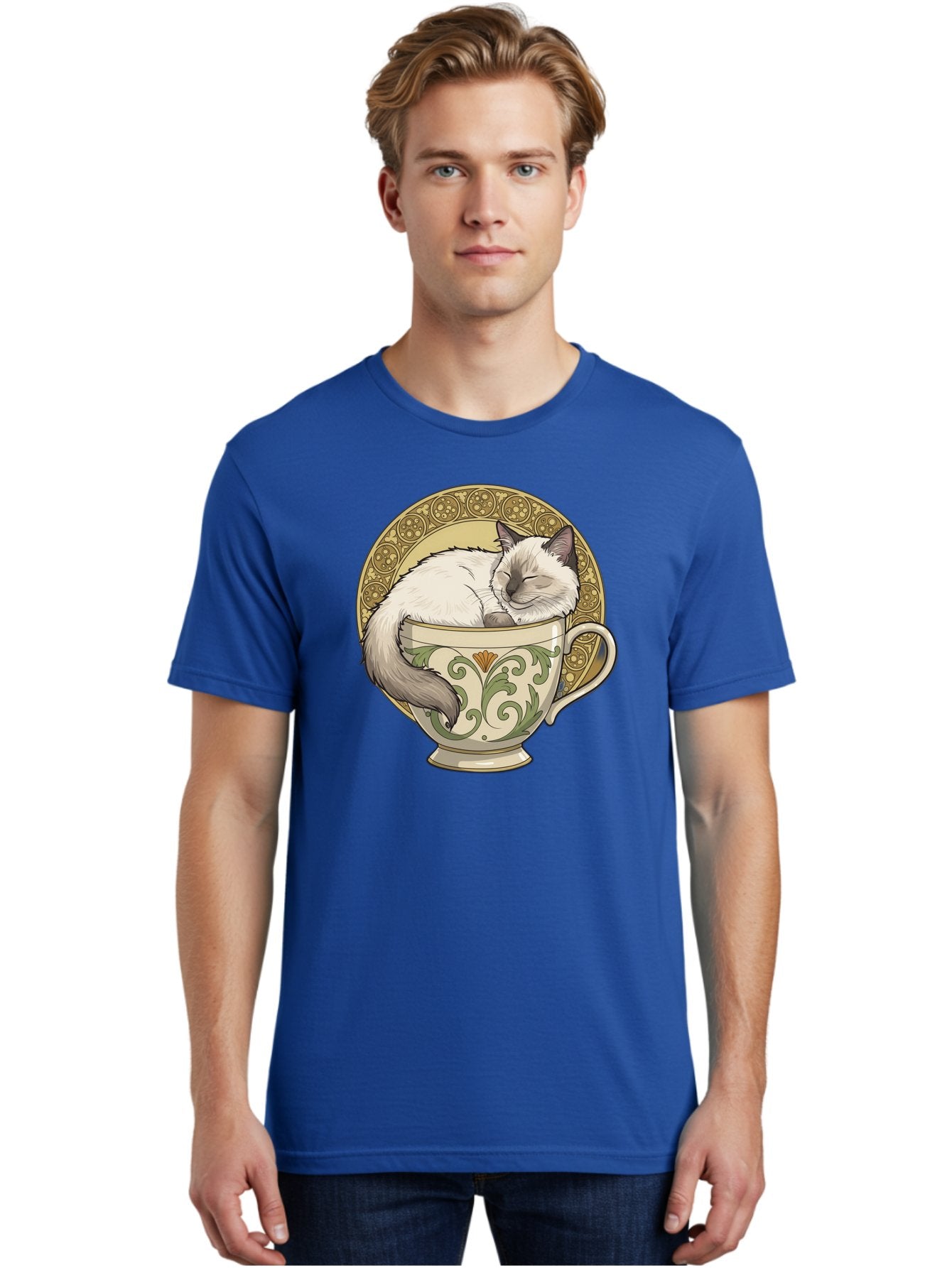 Cat-In-Tea-Cup-1 Men'S Graphic Tee, 100% Cotton, Comfortable Casual Summer Wear, Machine Washable, Vintage Camera, Old Camera, Antique Camera, Black Camera, Classic Photography, Photography Equipment, Nostalgic Device, Film Camera, Camera Art Bak209 25