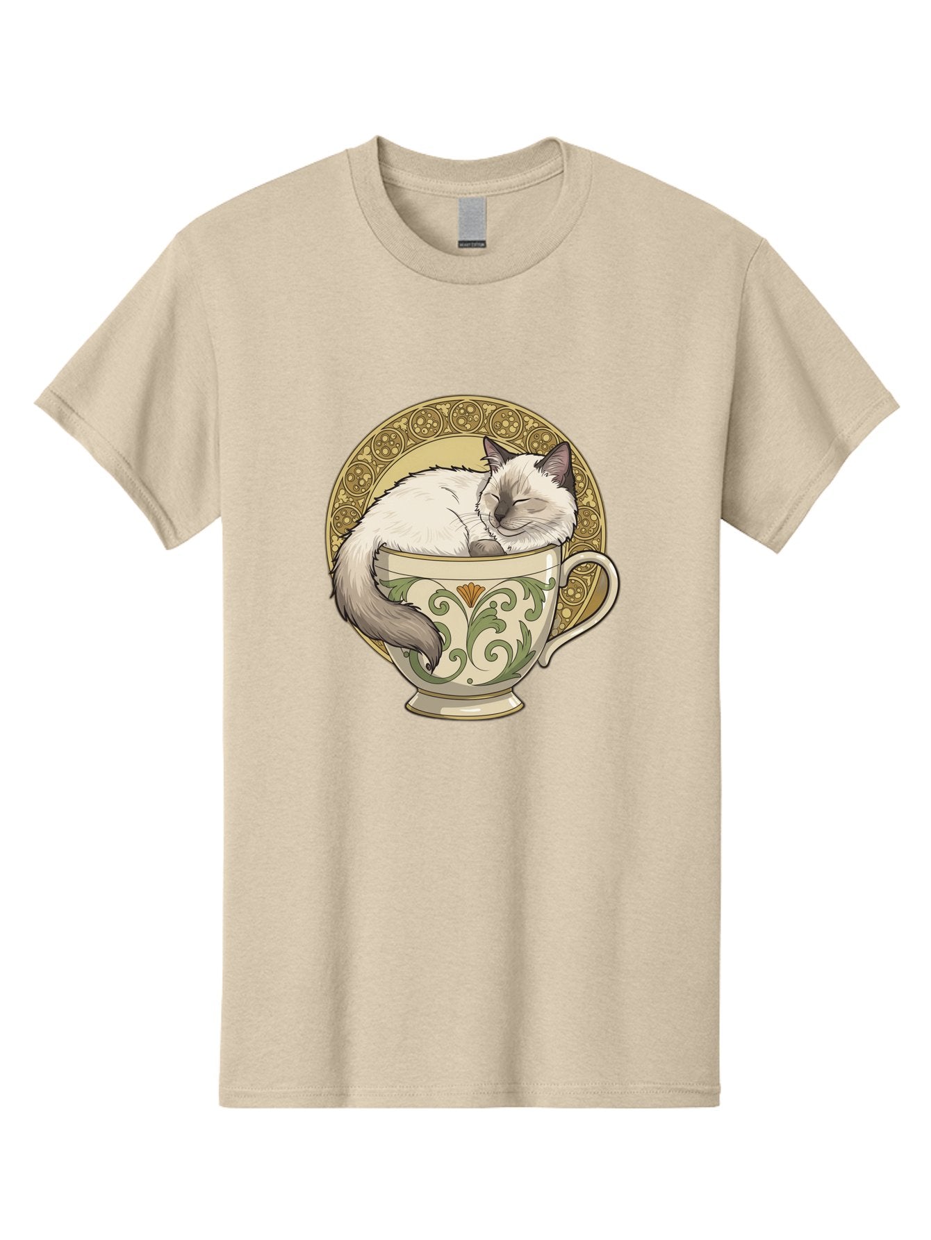 Cat-In-Tea-Cup-1 Men'S Graphic Tee, 100% Cotton, Comfortable Casual Summer Wear, Machine Washable, Vintage Camera, Old Camera, Antique Camera, Black Camera, Classic Photography, Photography Equipment, Nostalgic Device, Film Camera, Camera Art Bak209
