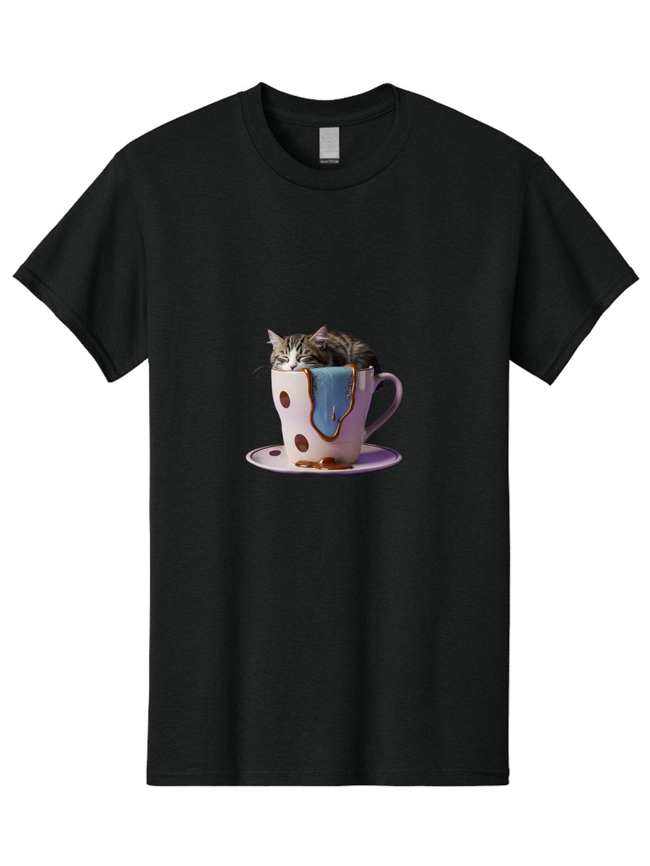 Cat-In-Tea-Cup-2 Men'S Graphic Tee, 100% Cotton, Comfortable Casual Summer Wear, Machine Washable, Vintage Camera, Old Camera, Antique Camera, Black Camera, Classic Photography, Photography Equipment, Nostalgic Device, Film Camera, Camera Art Bak210 4