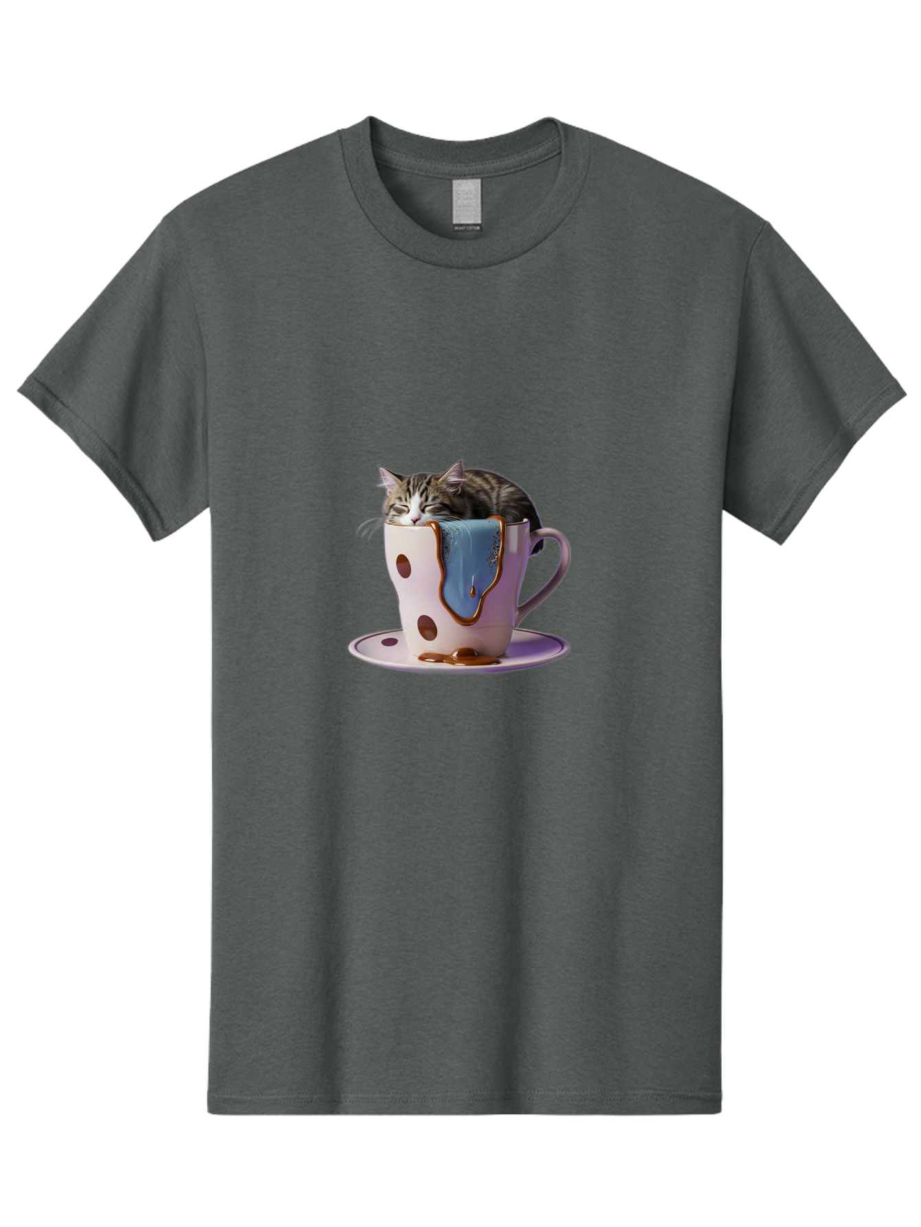 Cat-In-Tea-Cup-2 Men'S Graphic Tee, 100% Cotton, Comfortable Casual Summer Wear, Machine Washable, Vintage Camera, Old Camera, Antique Camera, Black Camera, Classic Photography, Photography Equipment, Nostalgic Device, Film Camera, Camera Art Bak210