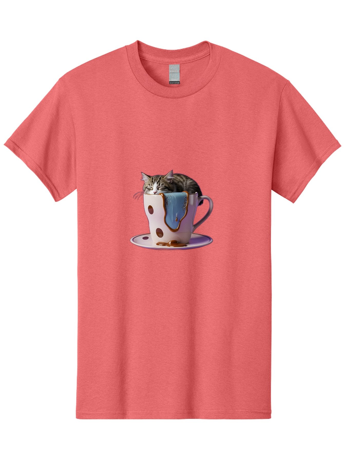 Cat-In-Tea-Cup-2 Men'S Graphic Tee, 100% Cotton, Comfortable Casual Summer Wear, Machine Washable, Vintage Camera, Old Camera, Antique Camera, Black Camera, Classic Photography, Photography Equipment, Nostalgic Device, Film Camera, Camera Art Bak210
