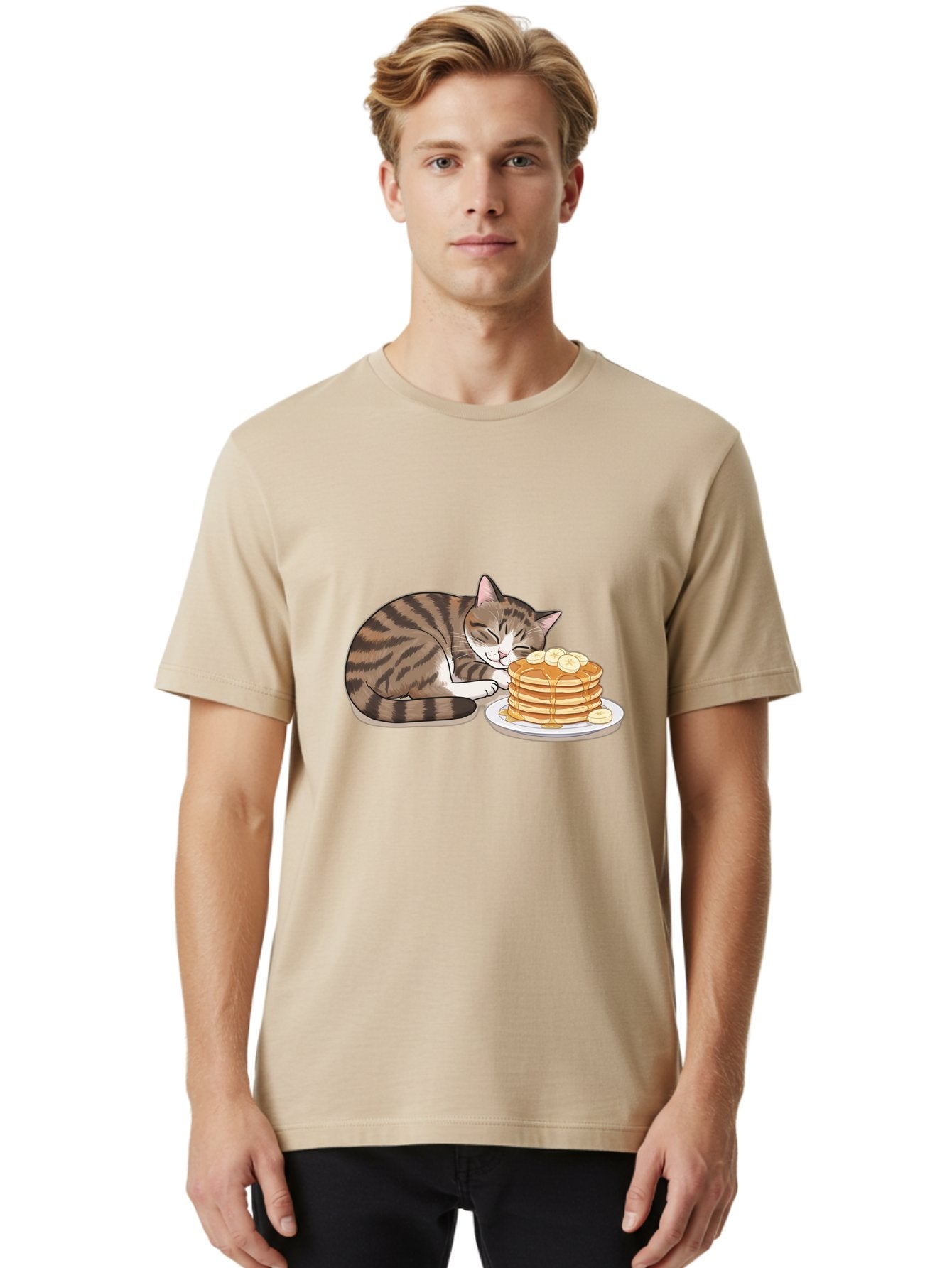 Cat-Pancakes Men'S Graphic Tee, 100% Cotton, Comfortable Casual Summer Wear, Machine Washable, Vintage Camera, Old Camera, Antique Camera, Black Camera, Classic Photography, Photography Equipment, Nostalgic Device, Film Camera, Camera Art Bak215 25