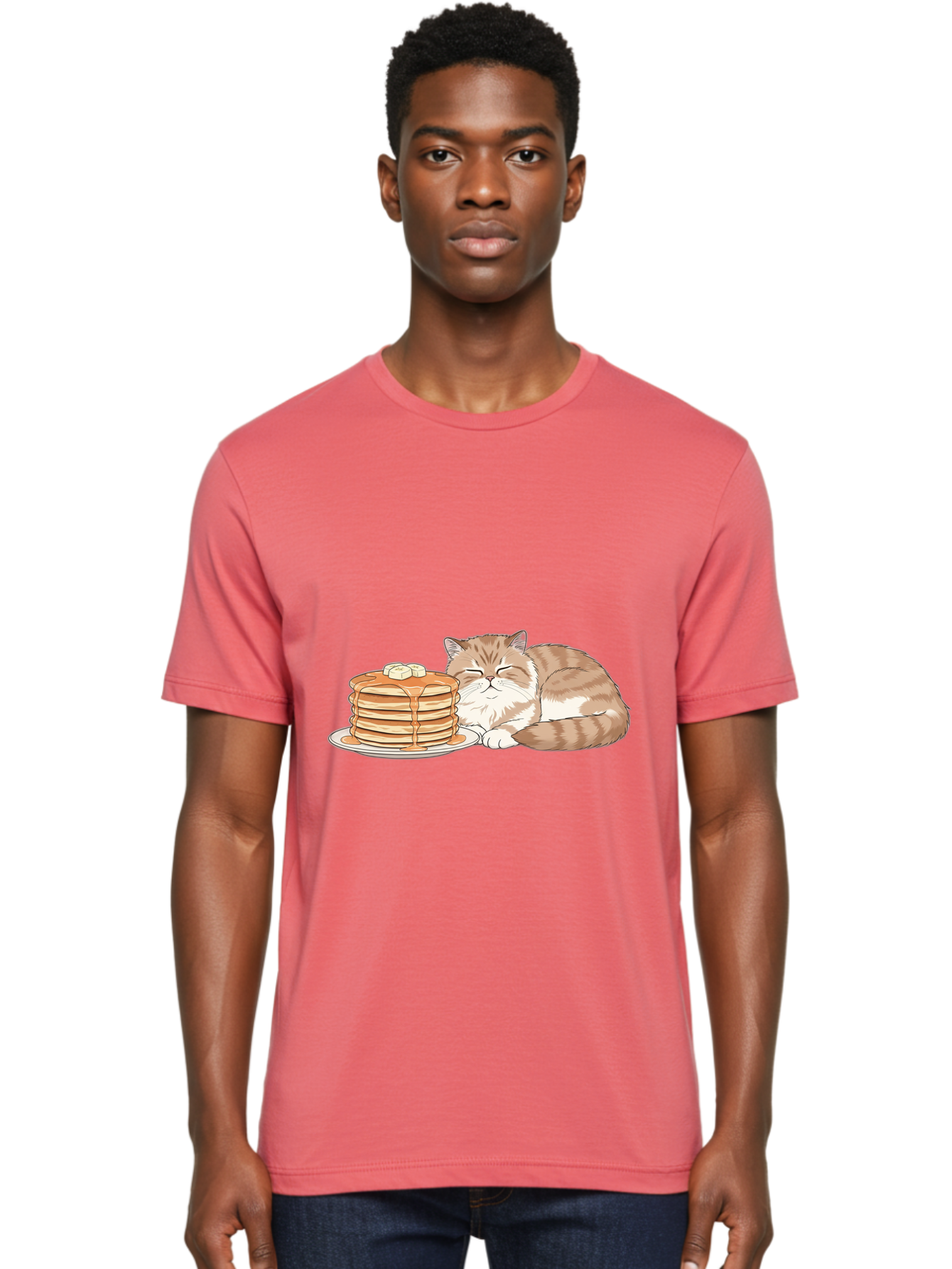 Cat-Sleeping-Beside-Pancakes Men'S Graphic Tee, 100% Cotton, Comfortable Casual Summer Wear, Machine Washable, Vintage Camera, Old Camera, Antique Camera, Black Camera, Classic Photography, Photography Equipment, Nostalgic Device, Film Camera, Bak216 16