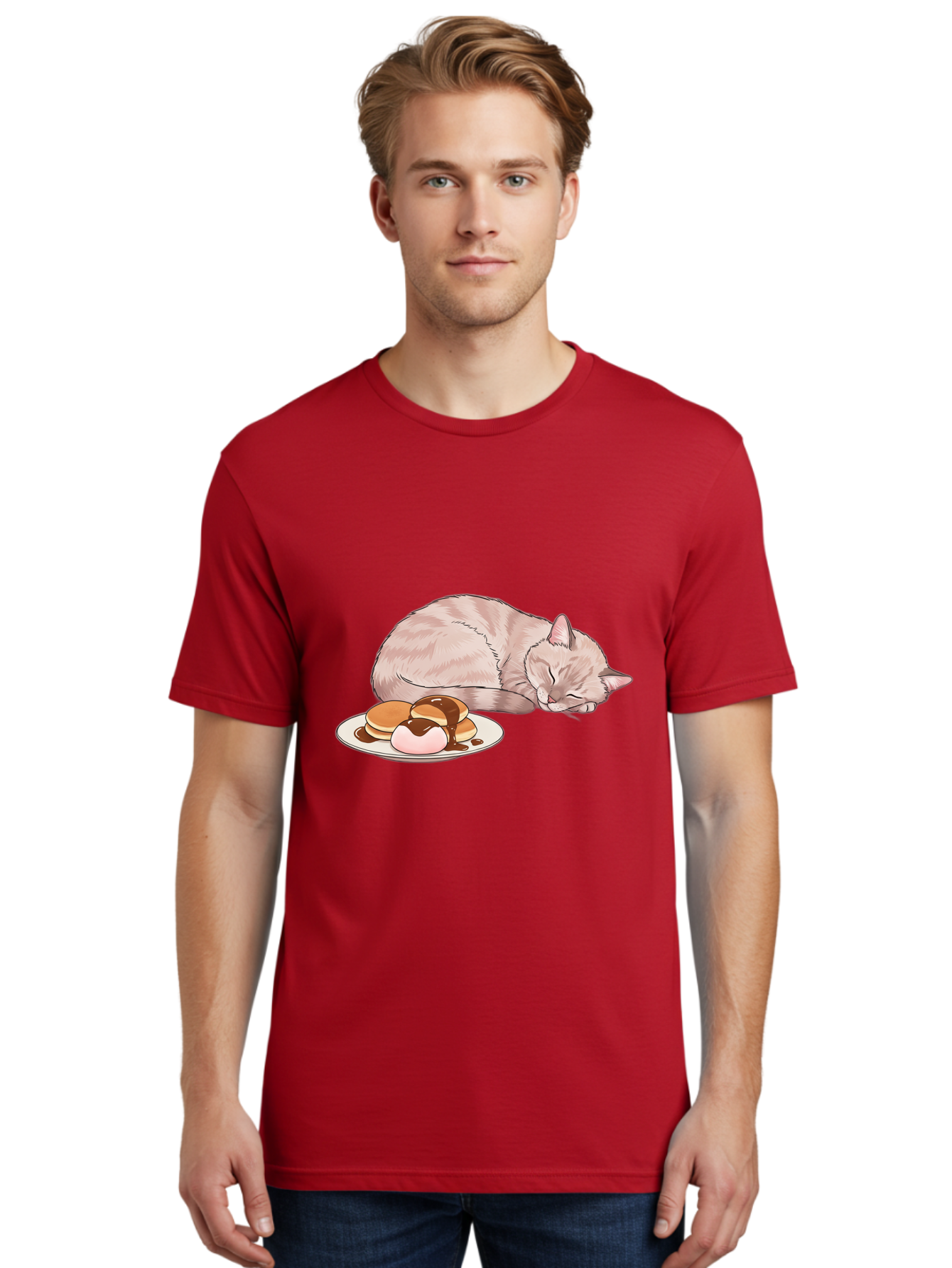 Cat-Sleeping-Near-Pancakes Men'S Graphic Tee, 100% Cotton, Comfortable Casual Summer Wear, Machine Washable, Vintage Camera, Old Camera, Antique Camera, Black Camera, Classic Photography, Photography Equipment, Nostalgic Device, Film Camera, Bak217 21