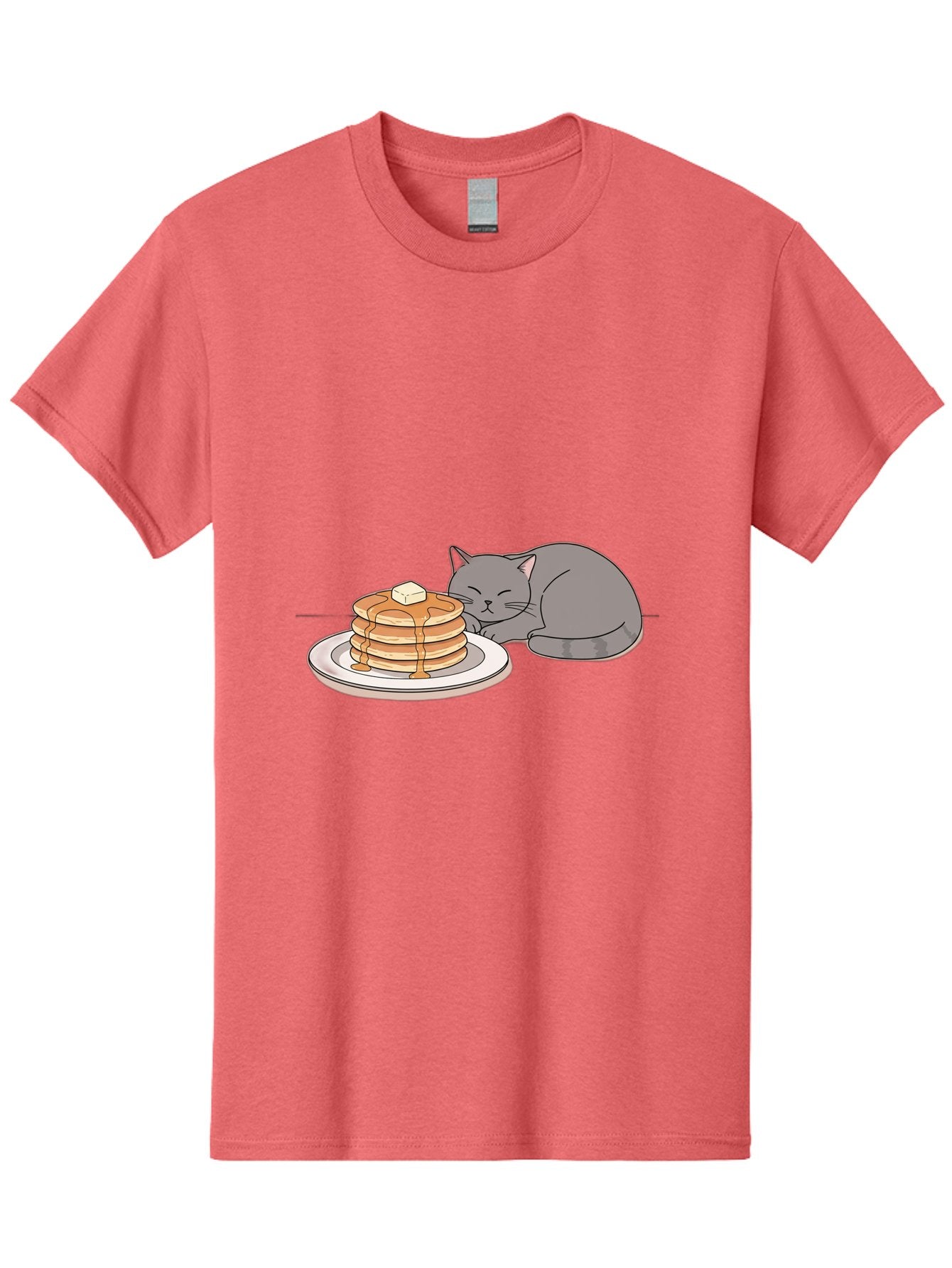 Cat-Sleeping-Next-To-Pancakes-1 Men'S Graphic Tee, 100% Cotton, Comfortable Casual Summer Wear, Machine Washable, Vintage Camera, Old Camera, Antique Camera, Black Camera, Classic Photography, Photography Equipment, Nostalgic Device, Bak218 12