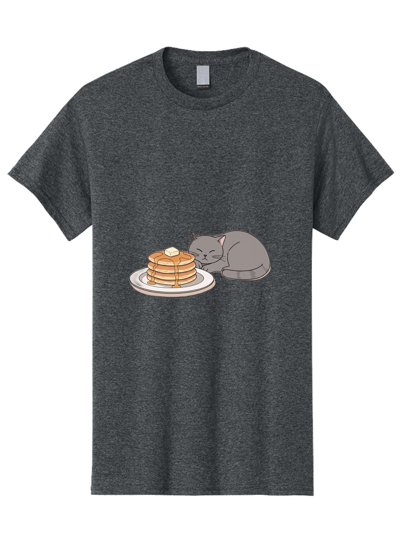 Cat-Sleeping-Next-To-Pancakes-1 Men'S Graphic Tee, 100% Cotton, Comfortable Casual Summer Wear, Machine Washable, Vintage Camera, Old Camera, Antique Camera, Black Camera, Classic Photography, Photography Equipment, Nostalgic Device, Bak218 5