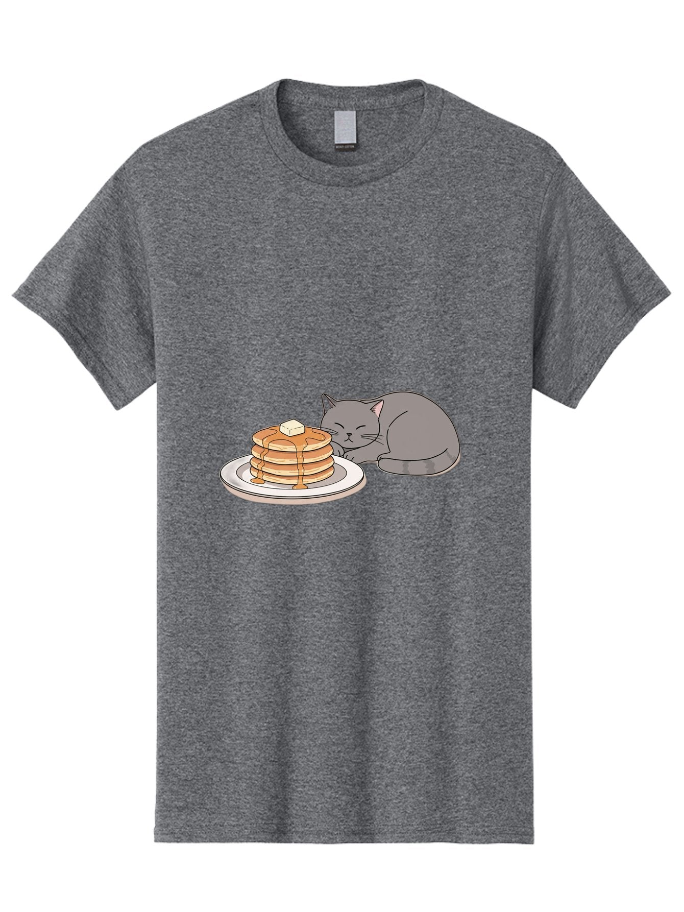 Cat-Sleeping-Next-To-Pancakes-1 Men'S Graphic Tee, 100% Cotton, Comfortable Casual Summer Wear, Machine Washable, Vintage Camera, Old Camera, Antique Camera, Black Camera, Classic Photography, Photography Equipment, Nostalgic Device, Bak218 13