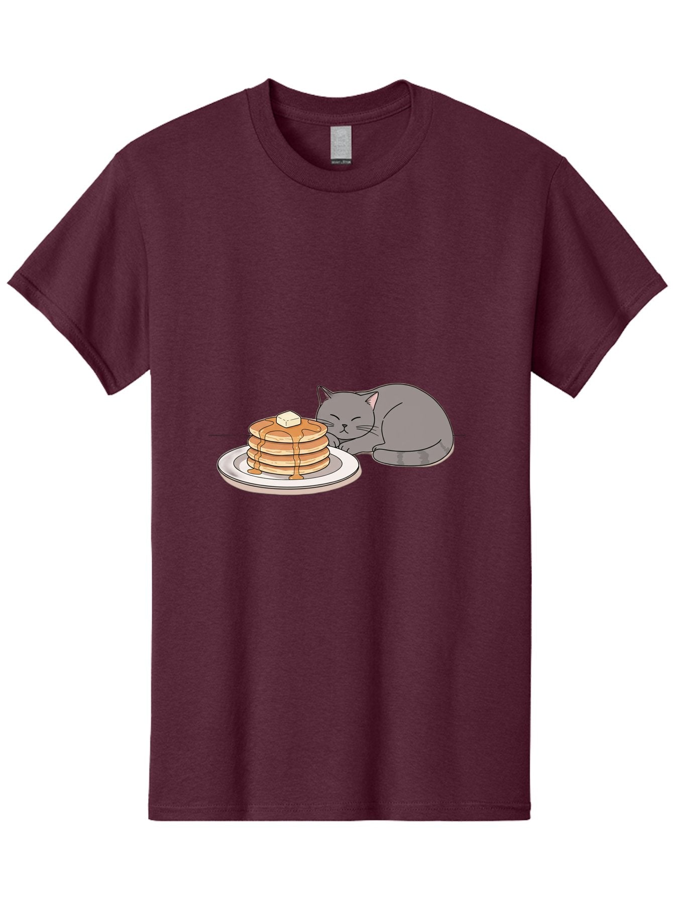 Cat-Sleeping-Next-To-Pancakes-1 Men'S Graphic Tee, 100% Cotton, Comfortable Casual Summer Wear, Machine Washable, Vintage Camera, Old Camera, Antique Camera, Black Camera, Classic Photography, Photography Equipment, Nostalgic Device, Bak218 7