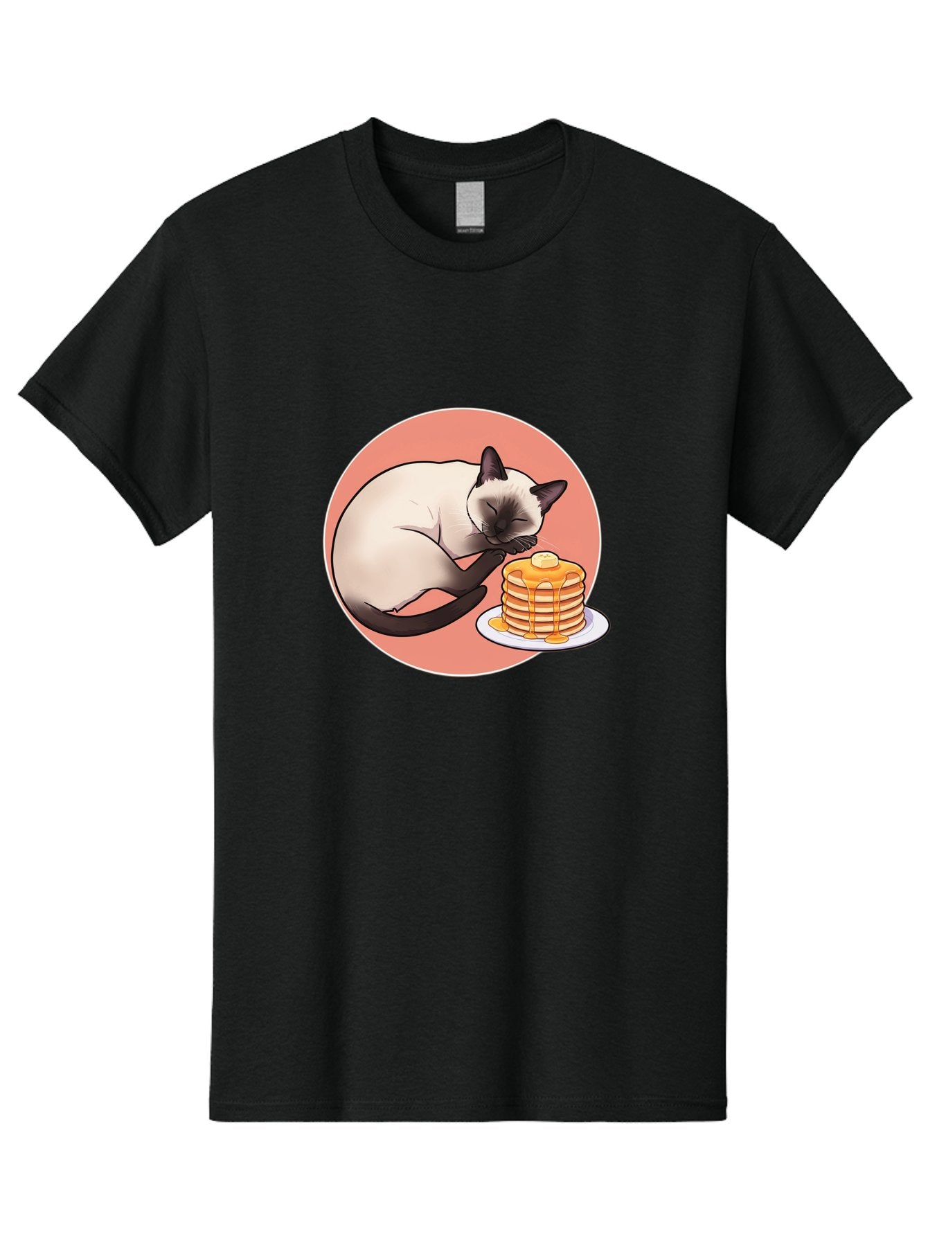 Cat-Sleeping-Next-To-Pancakes Men'S Graphic Tee, 100% Cotton, Comfortable Casual Summer Wear, Machine Washable, Vintage Camera, Old Camera, Antique Camera, Black Camera, Classic Photography, Photography Equipment, Nostalgic Device, Bak219 15