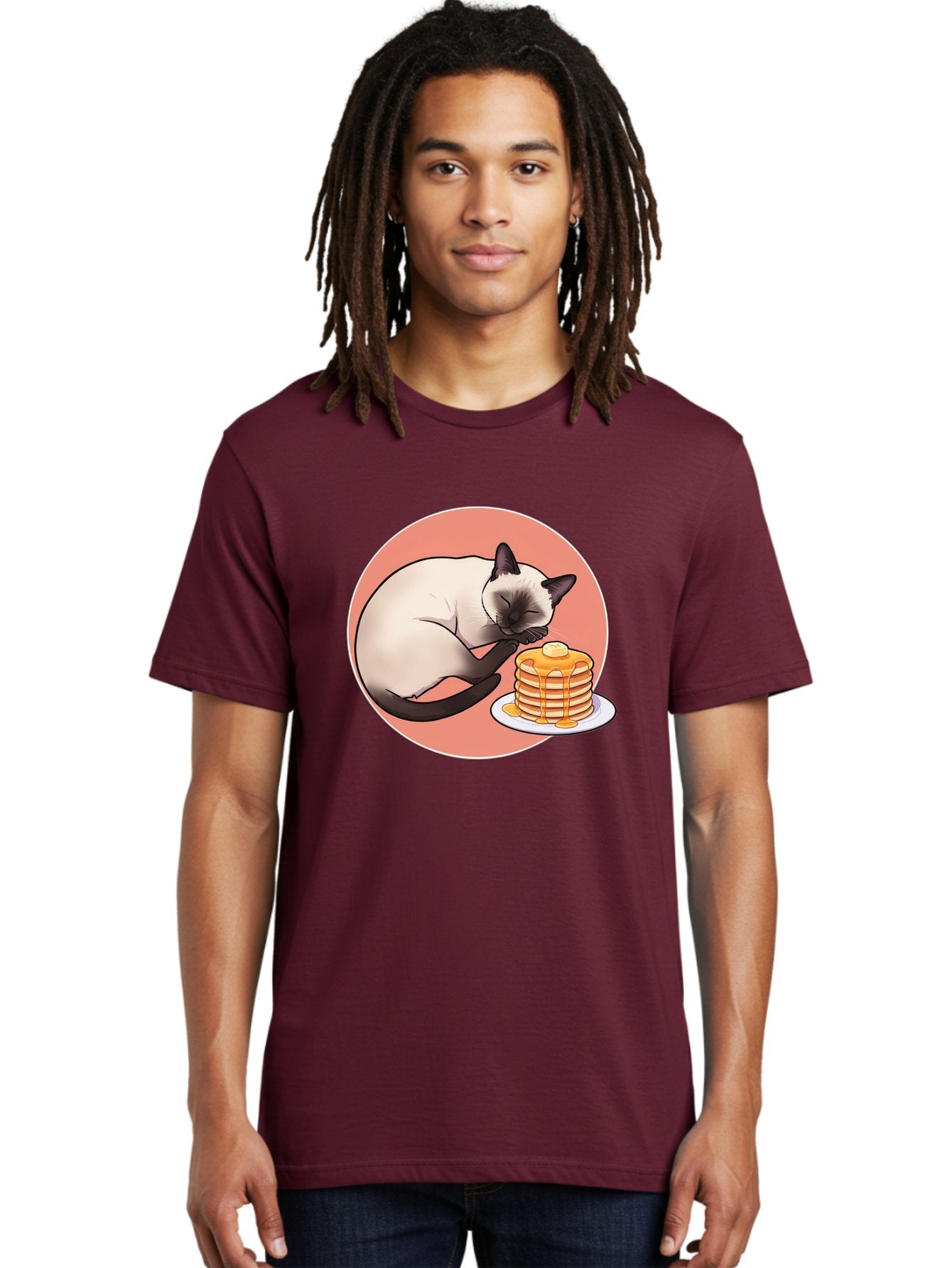 Cat-Sleeping-Next-To-Pancakes Men'S Graphic Tee, 100% Cotton, Comfortable Casual Summer Wear, Machine Washable, Vintage Camera, Old Camera, Antique Camera, Black Camera, Classic Photography, Photography Equipment, Nostalgic Device, Bak219 20