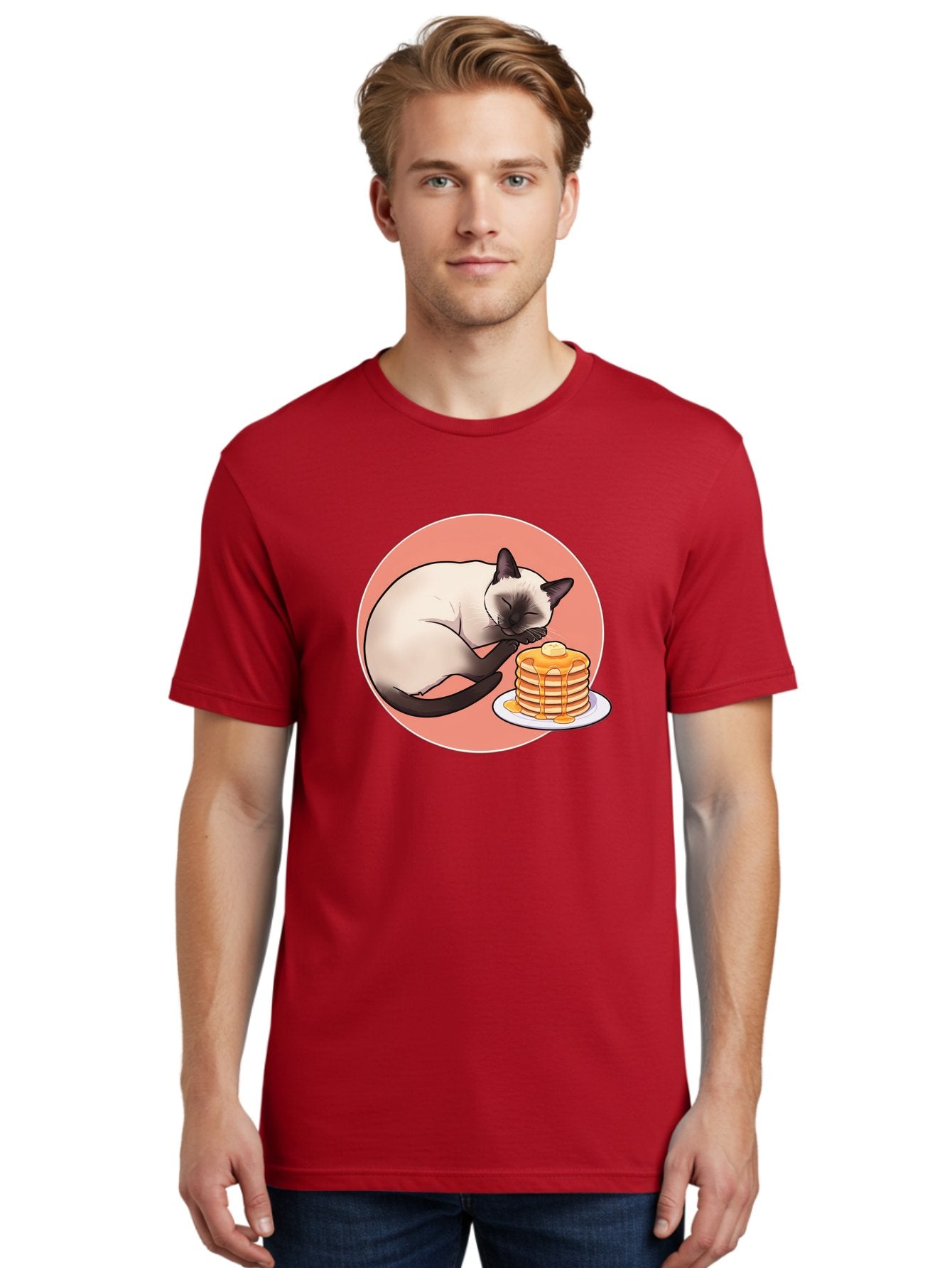 Cat-Sleeping-Next-To-Pancakes Men'S Graphic Tee, 100% Cotton, Comfortable Casual Summer Wear, Machine Washable, Vintage Camera, Old Camera, Antique Camera, Black Camera, Classic Photography, Photography Equipment, Nostalgic Device, Bak219 25