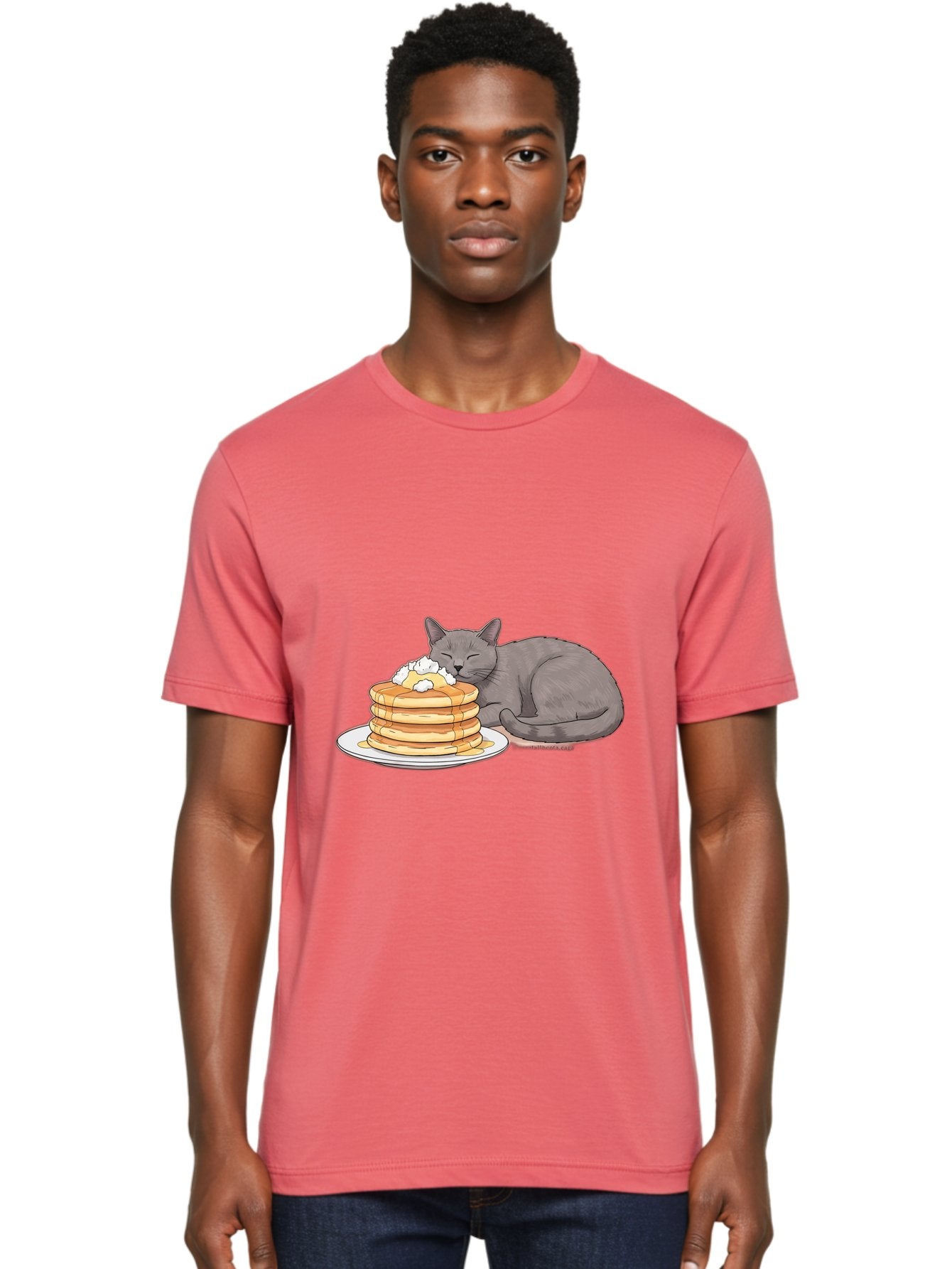 Cat-Sleeping-On-Pancakes-1 Men'S Graphic Tee, 100% Cotton, Comfortable Casual Summer Wear, Machine Washable, Vintage Camera, Old Camera, Antique Camera, Black Camera, Classic Photography, Photography Equipment, Nostalgic Device, Film Camera, Bak220 22