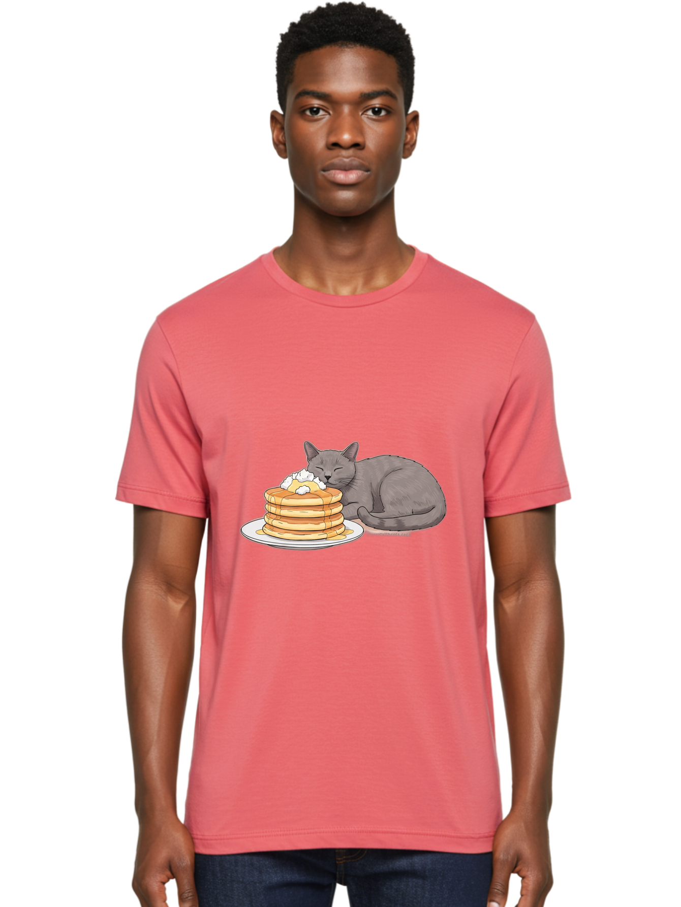 Cat-Sleeping-On-Pancakes-1 Men'S Graphic Tee, 100% Cotton, Comfortable Casual Summer Wear, Machine Washable, Vintage Camera, Old Camera, Antique Camera, Black Camera, Classic Photography, Photography Equipment, Nostalgic Device, Film Camera, Bak220 24
