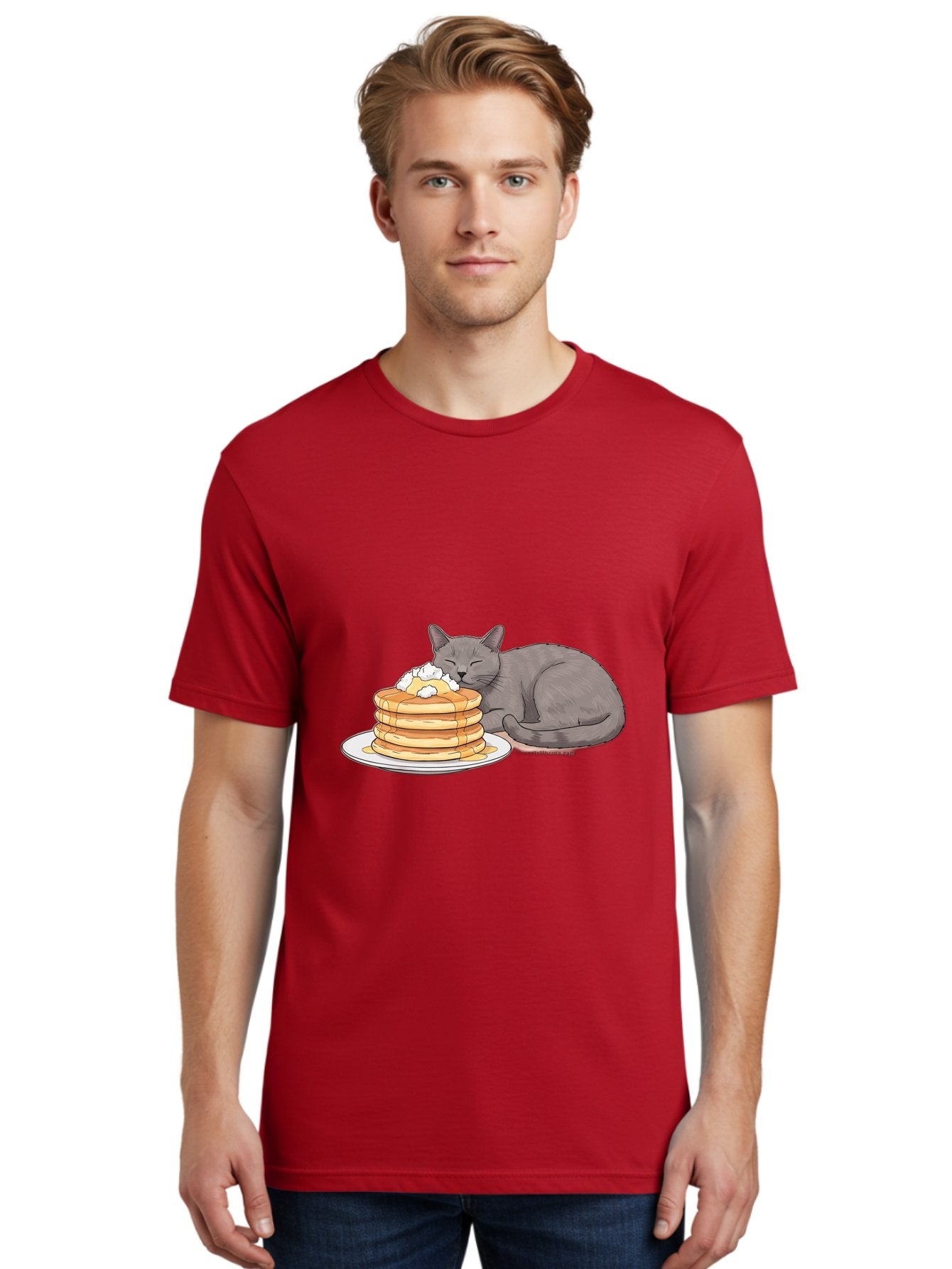 Cat-Sleeping-On-Pancakes-1 Men'S Graphic Tee, 100% Cotton, Comfortable Casual Summer Wear, Machine Washable, Vintage Camera, Old Camera, Antique Camera, Black Camera, Classic Photography, Photography Equipment, Nostalgic Device, Film Camera, Bak220 28