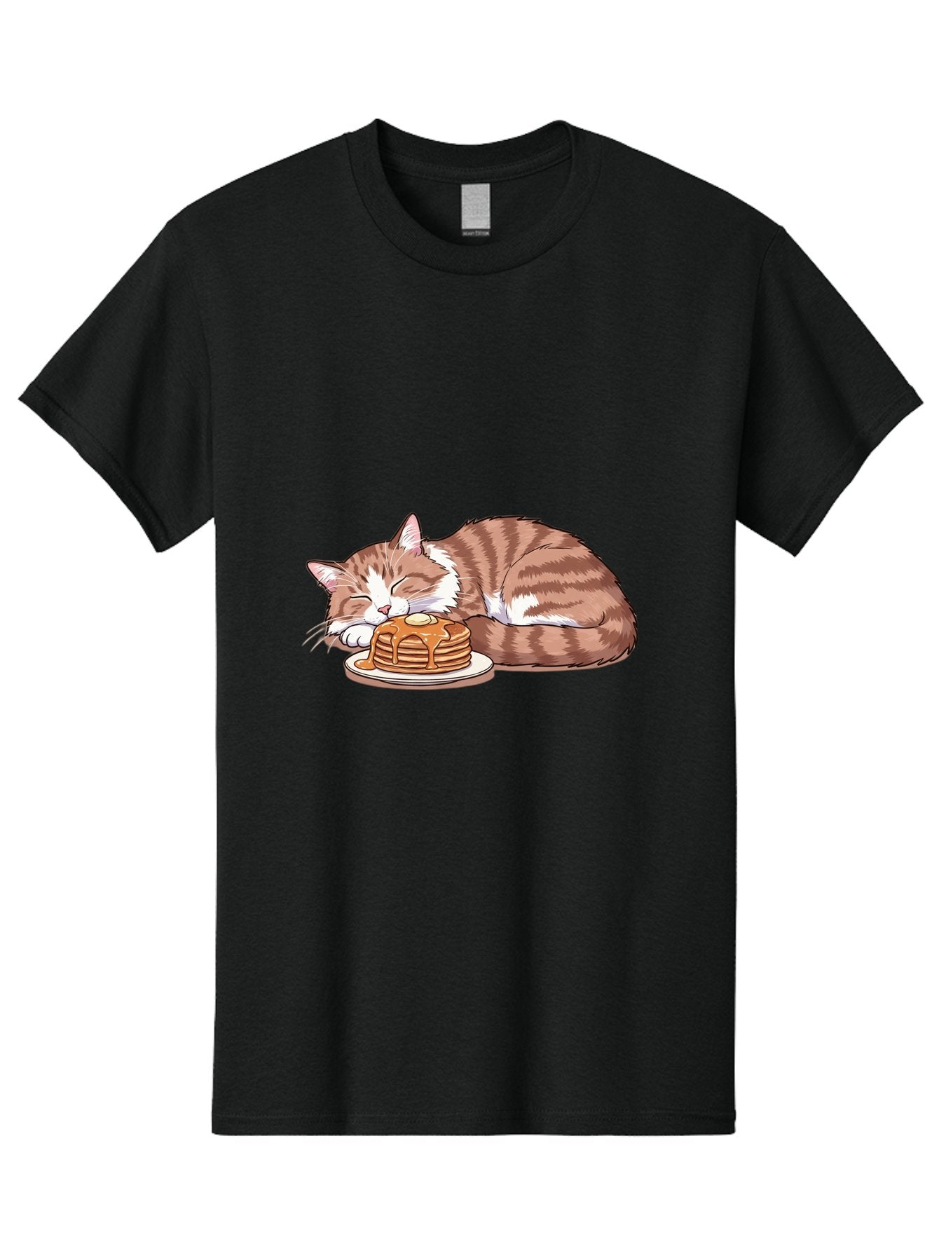 Cat-Sleeping-On-Pancakes-2 Men'S Graphic Tee, 100% Cotton, Comfortable Casual Summer Wear, Machine Washable, Vintage Camera, Old Camera, Antique Camera, Black Camera, Classic Photography, Photography Equipment, Nostalgic Device, Film Camera, Bak221 3