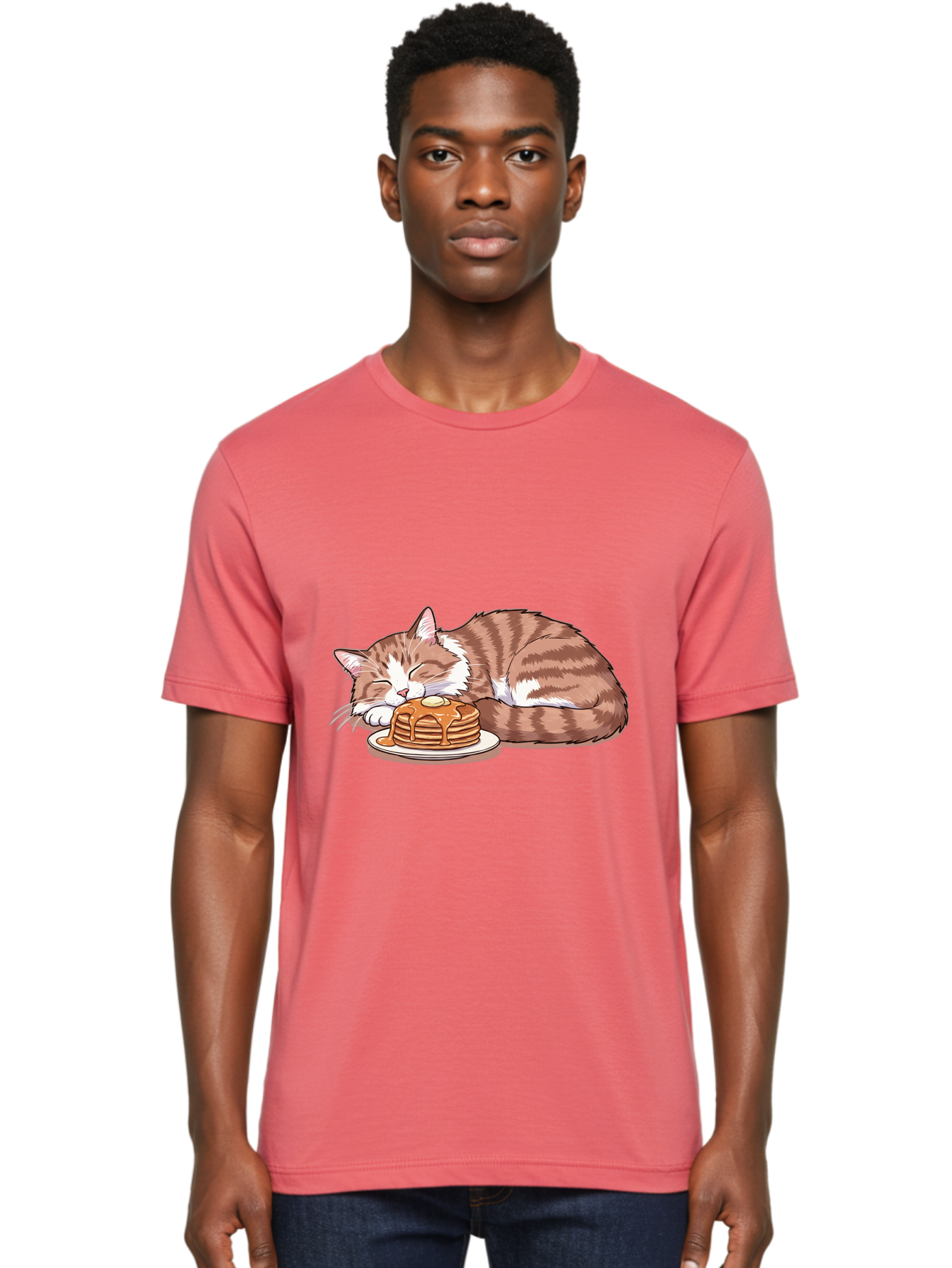 Cat-Sleeping-On-Pancakes-2 Men'S Graphic Tee, 100% Cotton, Comfortable Casual Summer Wear, Machine Washable, Vintage Camera, Old Camera, Antique Camera, Black Camera, Classic Photography, Photography Equipment, Nostalgic Device, Film Camera, Bak221 20