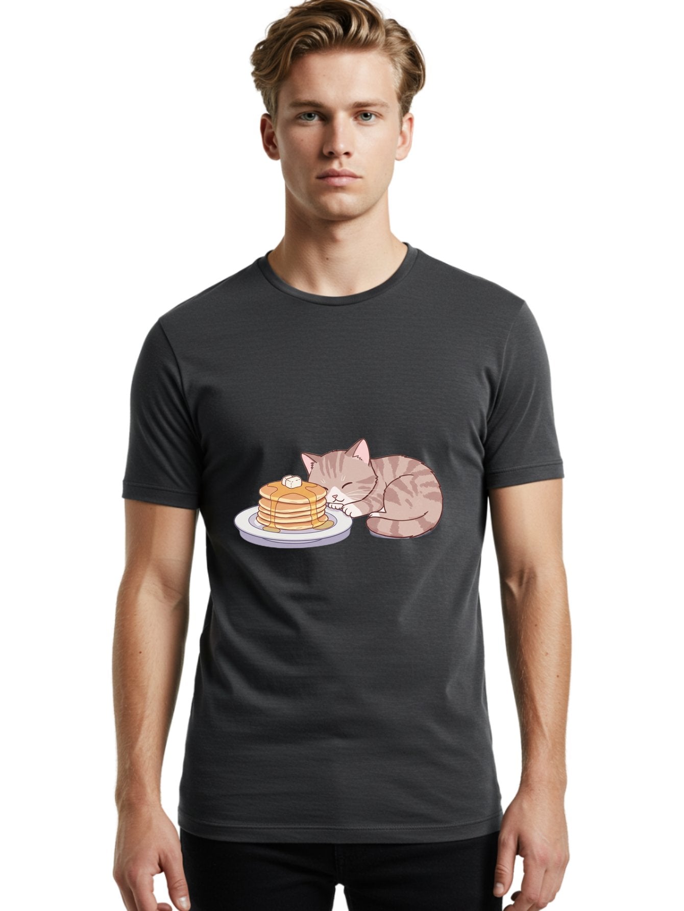 Cat-Sleeping-On-Pancakes Men'S Graphic Tee, 100% Cotton, Comfortable Casual Summer Wear, Machine Washable, Vintage Camera, Old Camera, Antique Camera, Black Camera, Classic Photography, Photography Equipment, Nostalgic Device, Film Camera, Bak222 16