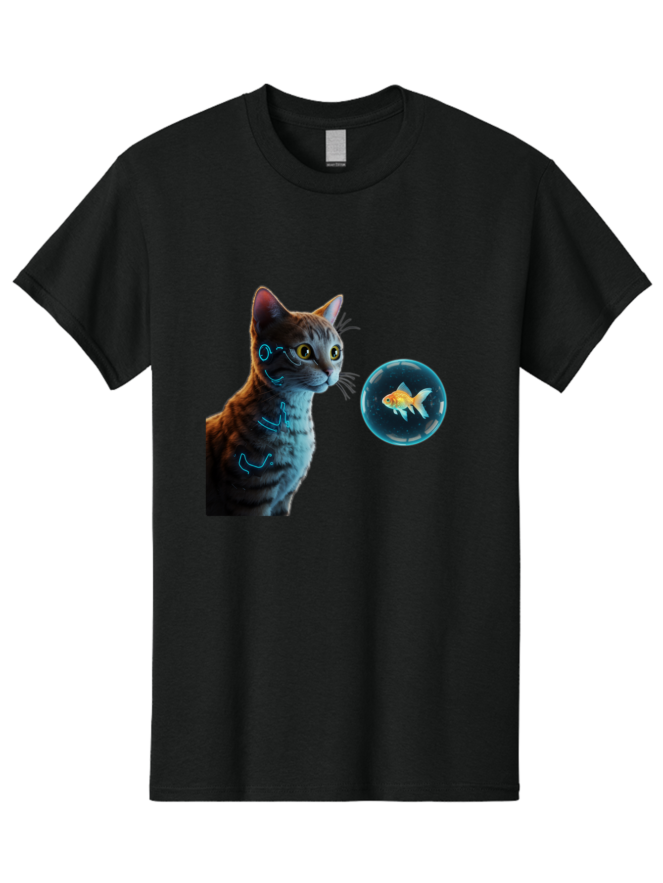 Cat-With-Fishbowl Men'S Graphic Tee, 100% Cotton, Comfortable Casual Summer Wear, Machine Washable, Vintage Camera, Old Camera, Antique Camera, Black Camera, Classic Photography, Photography Equipment, Nostalgic Device, Film Camera, Camera Art Bak223