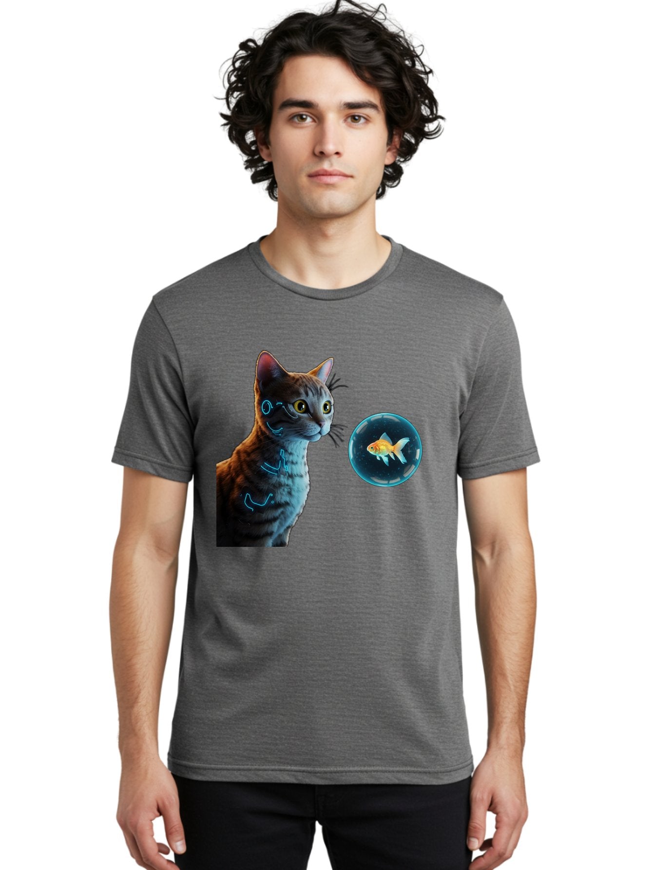 Cat-With-Fishbowl Men'S Graphic Tee, 100% Cotton, Comfortable Casual Summer Wear, Machine Washable, Vintage Camera, Old Camera, Antique Camera, Black Camera, Classic Photography, Photography Equipment, Nostalgic Device, Film Camera, Camera Art Bak223 20
