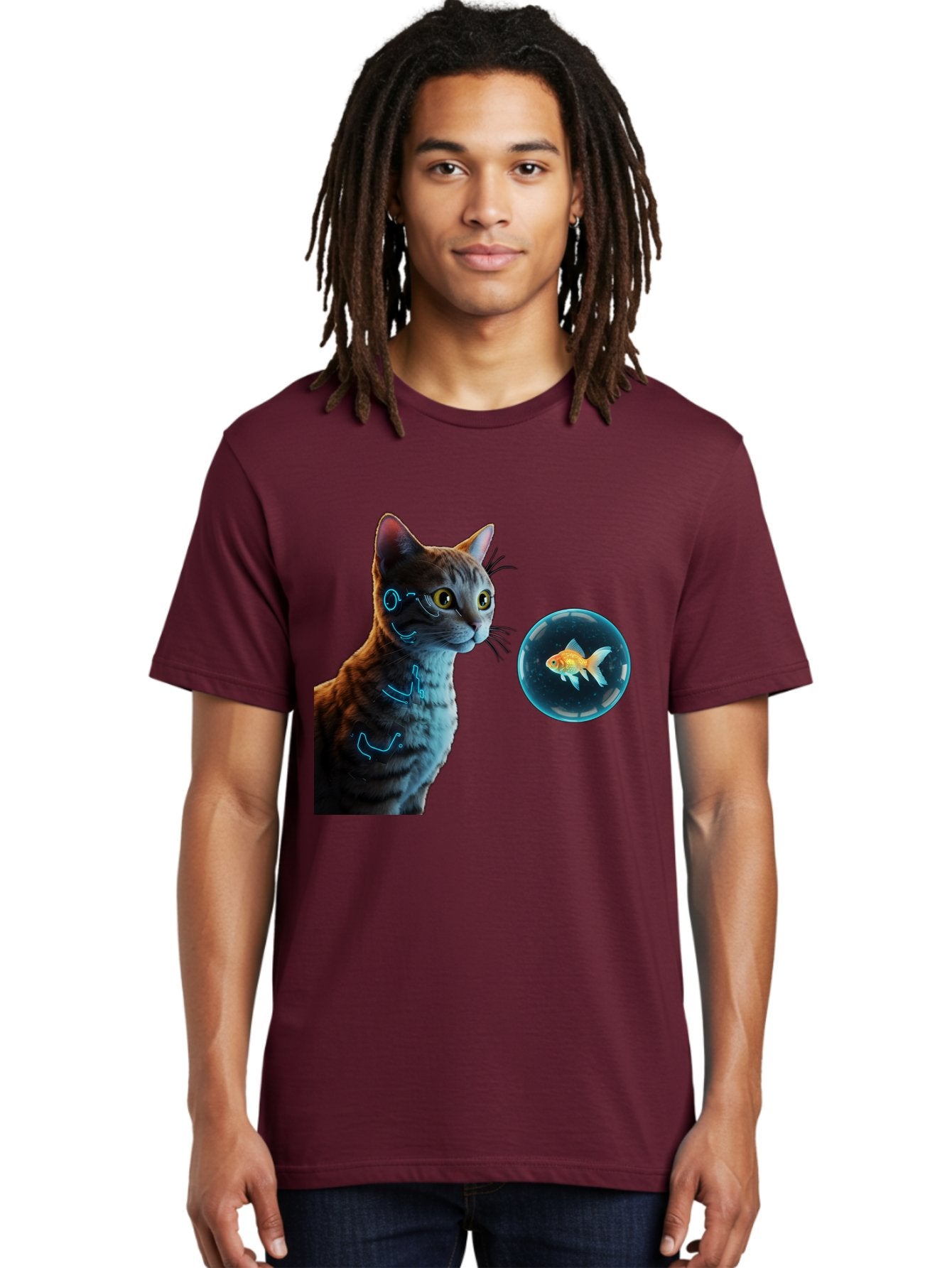 Cat-With-Fishbowl Men'S Graphic Tee, 100% Cotton, Comfortable Casual Summer Wear, Machine Washable, Vintage Camera, Old Camera, Antique Camera, Black Camera, Classic Photography, Photography Equipment, Nostalgic Device, Film Camera, Camera Art Bak223 16