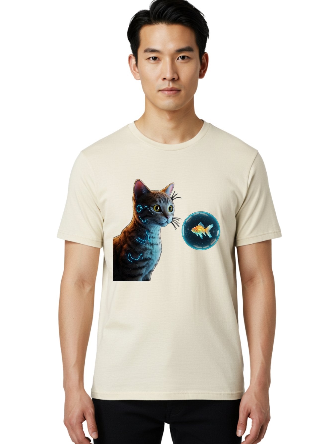 Cat-With-Fishbowl Men'S Graphic Tee, 100% Cotton, Comfortable Casual Summer Wear, Machine Washable, Vintage Camera, Old Camera, Antique Camera, Black Camera, Classic Photography, Photography Equipment, Nostalgic Device, Film Camera, Camera Art Bak223 17