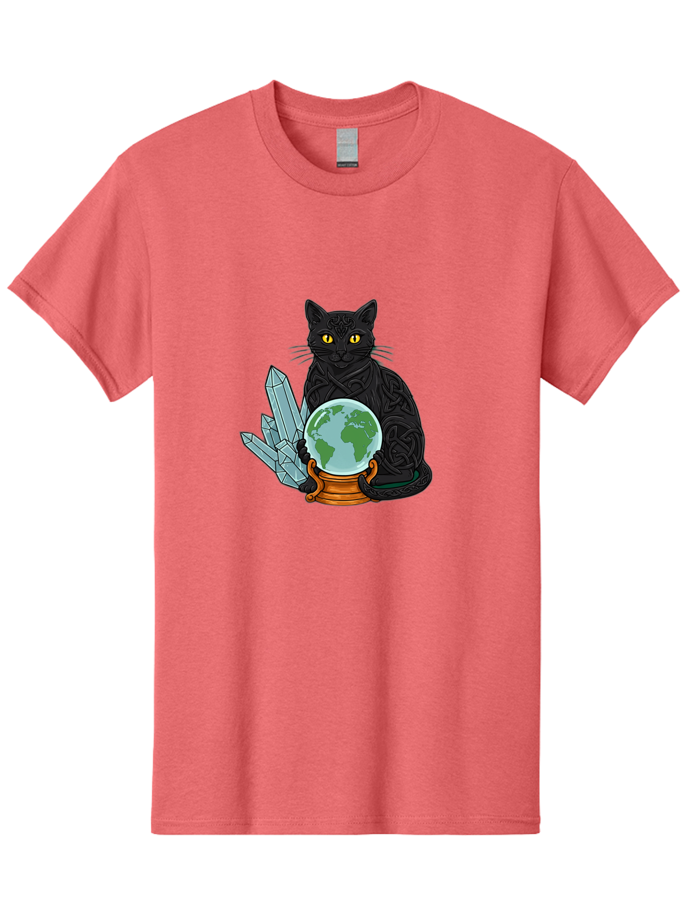 Celtic-Cat-With-Globe Men'S Graphic Tee, 100% Cotton, Comfortable Casual Summer Wear, Machine Washable, Vintage Camera, Old Camera, Antique Camera, Black Camera, Classic Photography, Photography Equipment, Nostalgic Device, Film Camera, Bak225 5
