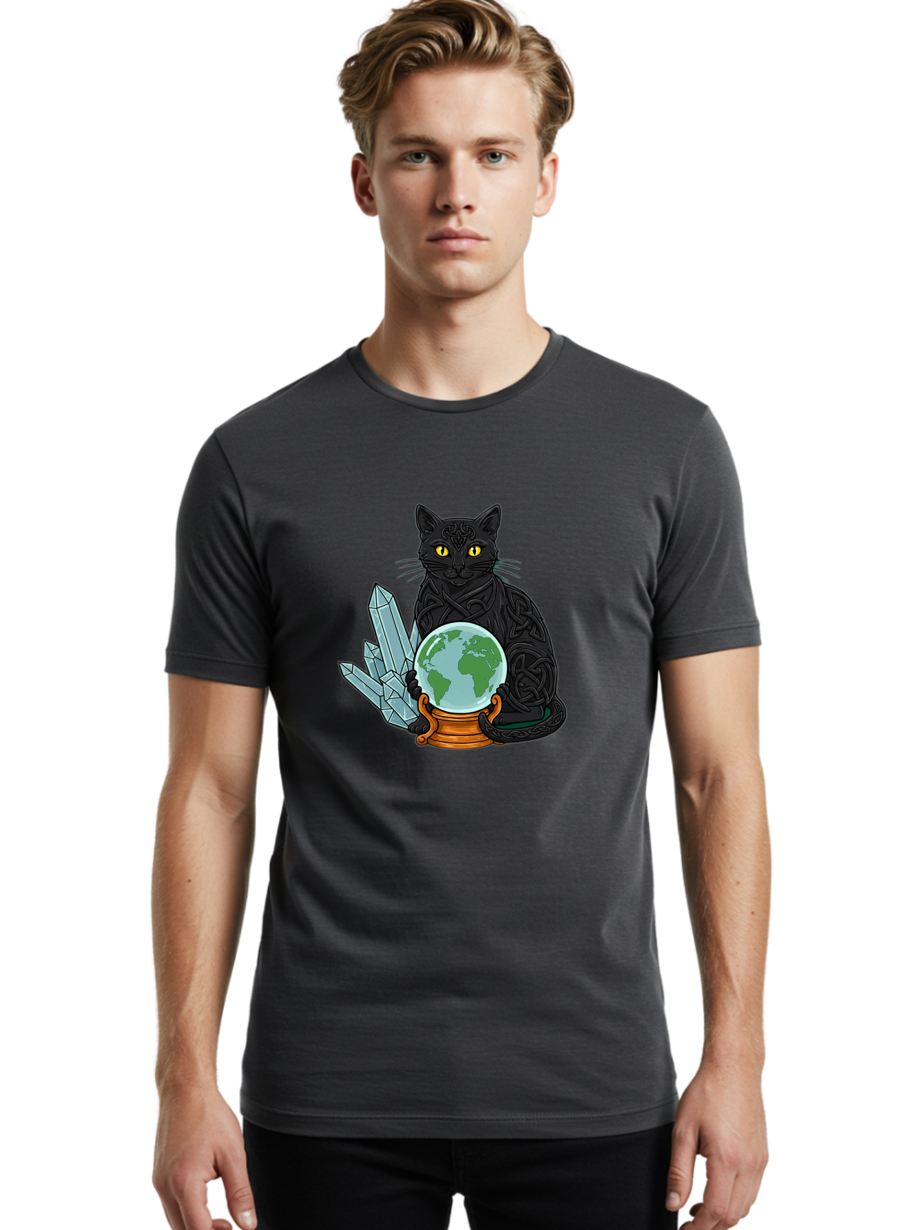 Celtic-Cat-With-Globe Men'S Graphic Tee, 100% Cotton, Comfortable Casual Summer Wear, Machine Washable, Vintage Camera, Old Camera, Antique Camera, Black Camera, Classic Photography, Photography Equipment, Nostalgic Device, Film Camera, Bak225 27