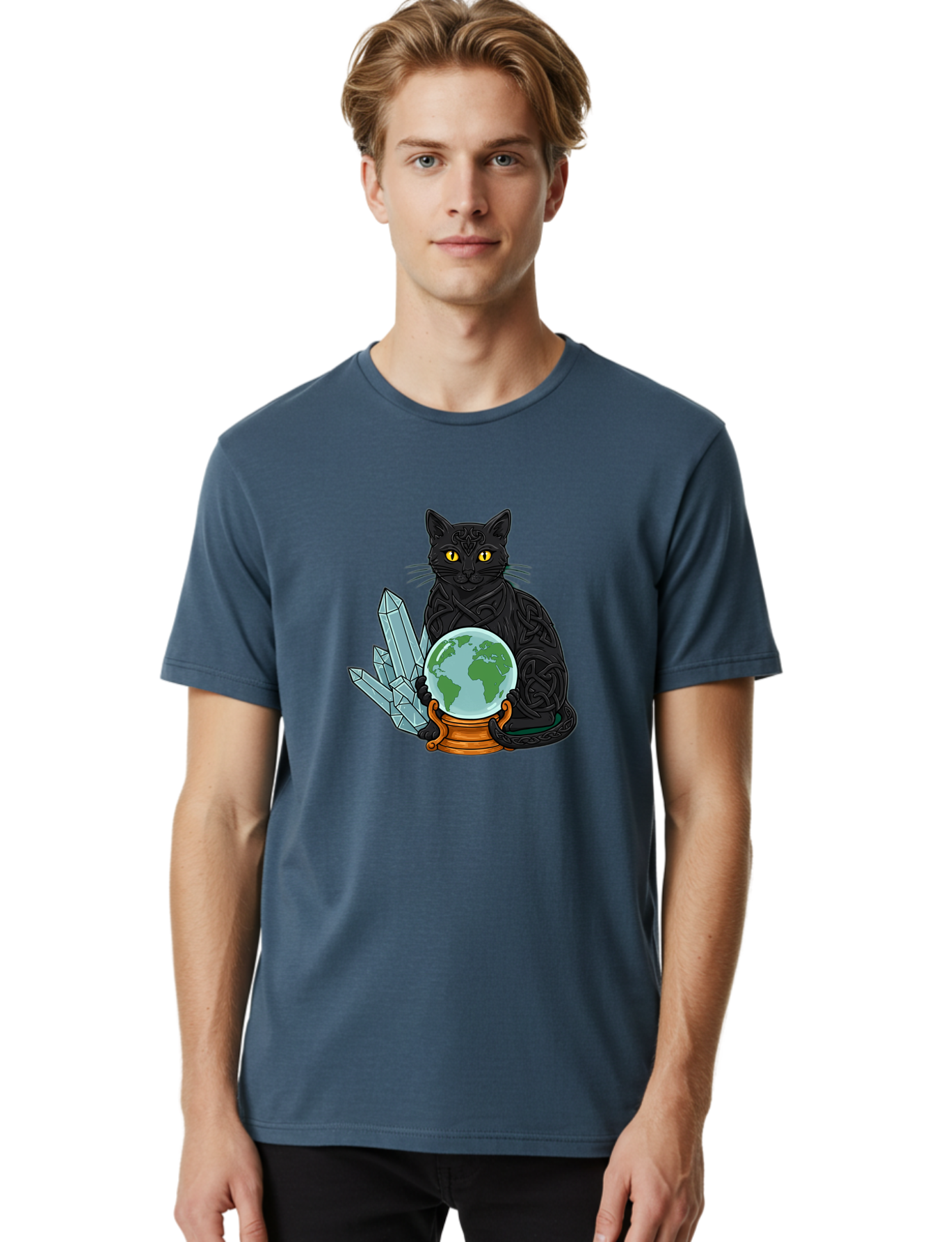 Celtic-Cat-With-Globe Men'S Graphic Tee, 100% Cotton, Comfortable Casual Summer Wear, Machine Washable, Vintage Camera, Old Camera, Antique Camera, Black Camera, Classic Photography, Photography Equipment, Nostalgic Device, Film Camera, Bak225 16
