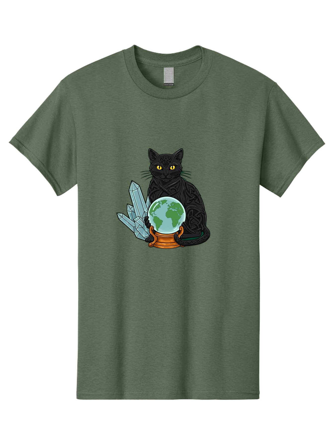 Celtic-Cat-With-Globe Men'S Graphic Tee, 100% Cotton, Comfortable Casual Summer Wear, Machine Washable, Vintage Camera, Old Camera, Antique Camera, Black Camera, Classic Photography, Photography Equipment, Nostalgic Device, Film Camera, Bak225