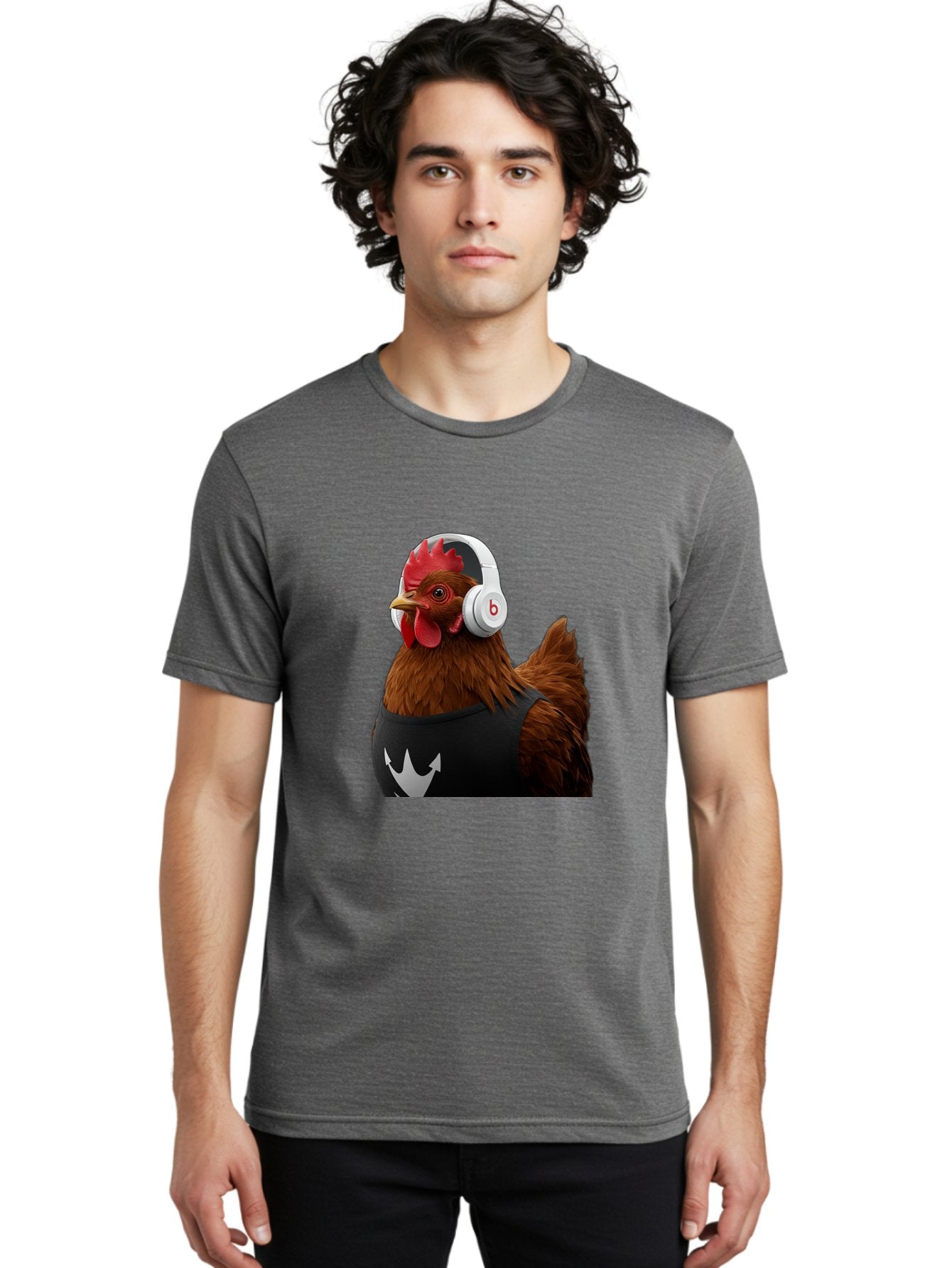 Chicken-With-Beats-Headphones Men'S Graphic Tee, 100% Cotton, Comfortable Casual Summer Wear, Machine Washable, Vintage Camera, Old Camera, Antique Camera, Black Camera, Classic Photography, Photography Equipment, Nostalgic Device, Bak243 21