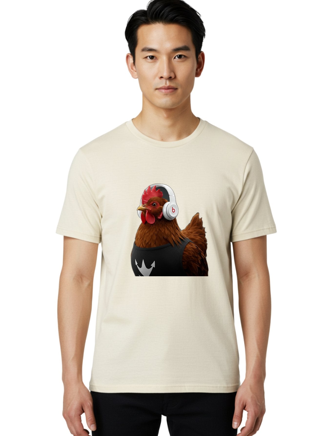 Chicken-With-Beats-Headphones Men'S Graphic Tee, 100% Cotton, Comfortable Casual Summer Wear, Machine Washable, Vintage Camera, Old Camera, Antique Camera, Black Camera, Classic Photography, Photography Equipment, Nostalgic Device, Bak243 19