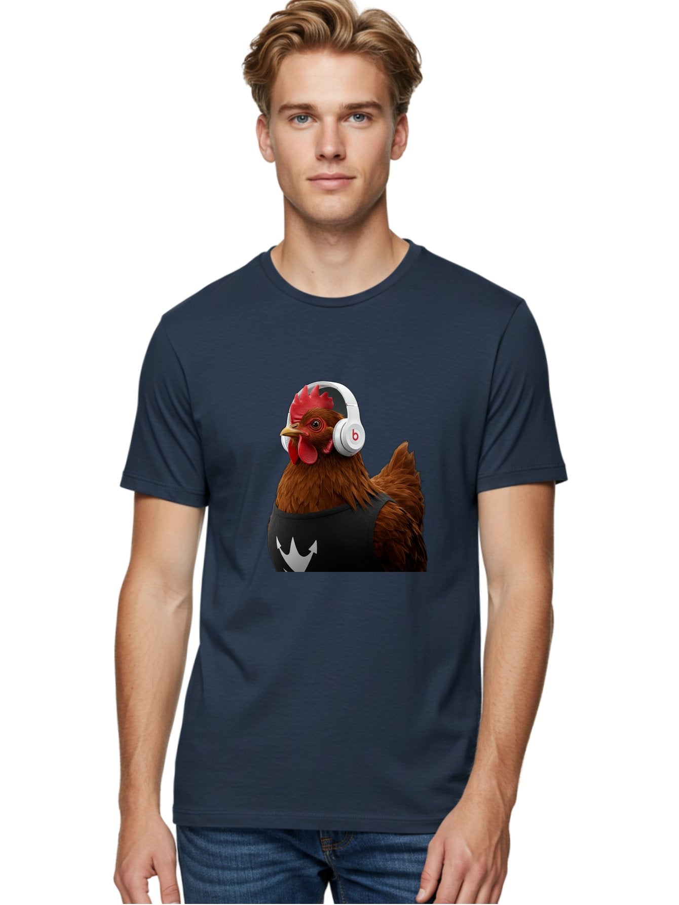 Chicken-With-Beats-Headphones Men'S Graphic Tee, 100% Cotton, Comfortable Casual Summer Wear, Machine Washable, Vintage Camera, Old Camera, Antique Camera, Black Camera, Classic Photography, Photography Equipment, Nostalgic Device, Bak243 29