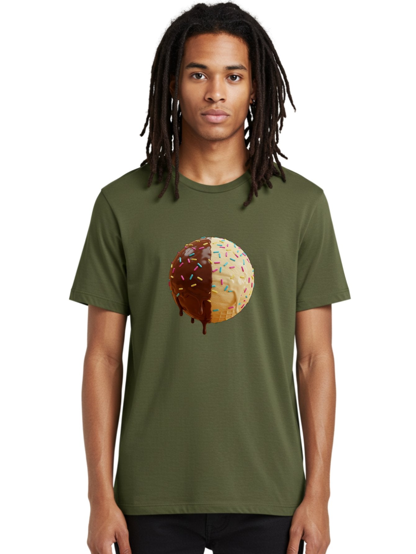 Chocolate-And-Vanilla-Ice-Cream Men'S Graphic Tee, 100% Cotton, Comfortable Casual Summer Wear, Machine Washable, Vintage Camera, Old Camera, Antique Camera, Black Camera, Classic Photography, Photography Equipment, Nostalgic Device, Bak246 19