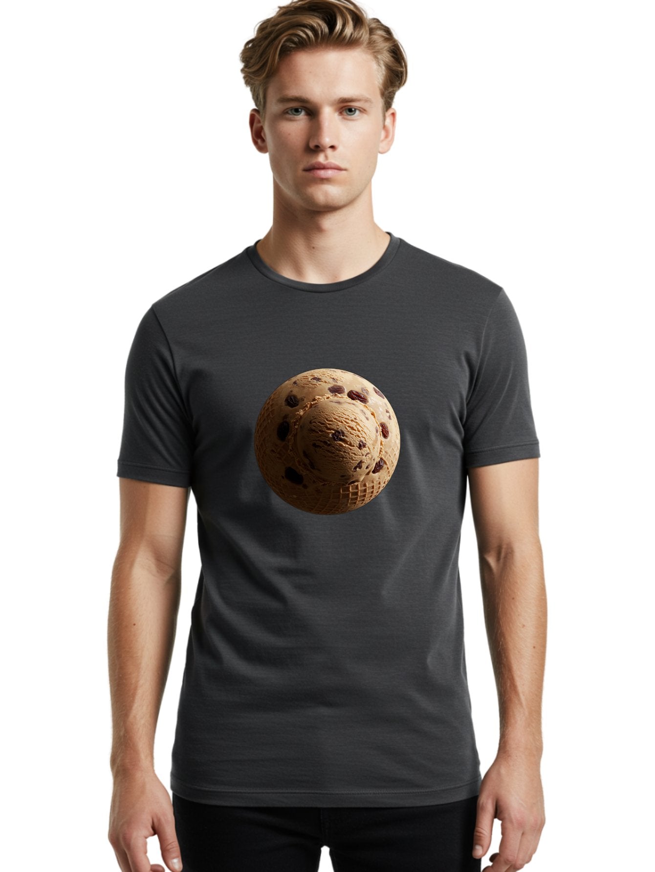 Chocolate-Chip-Ice-Cream-Scoop Men'S Graphic Tee, 100% Cotton, Comfortable Casual Summer Wear, Machine Washable, Vintage Camera, Old Camera, Antique Camera, Black Camera, Classic Photography, Photography Equipment, Nostalgic Device, Bak254 20