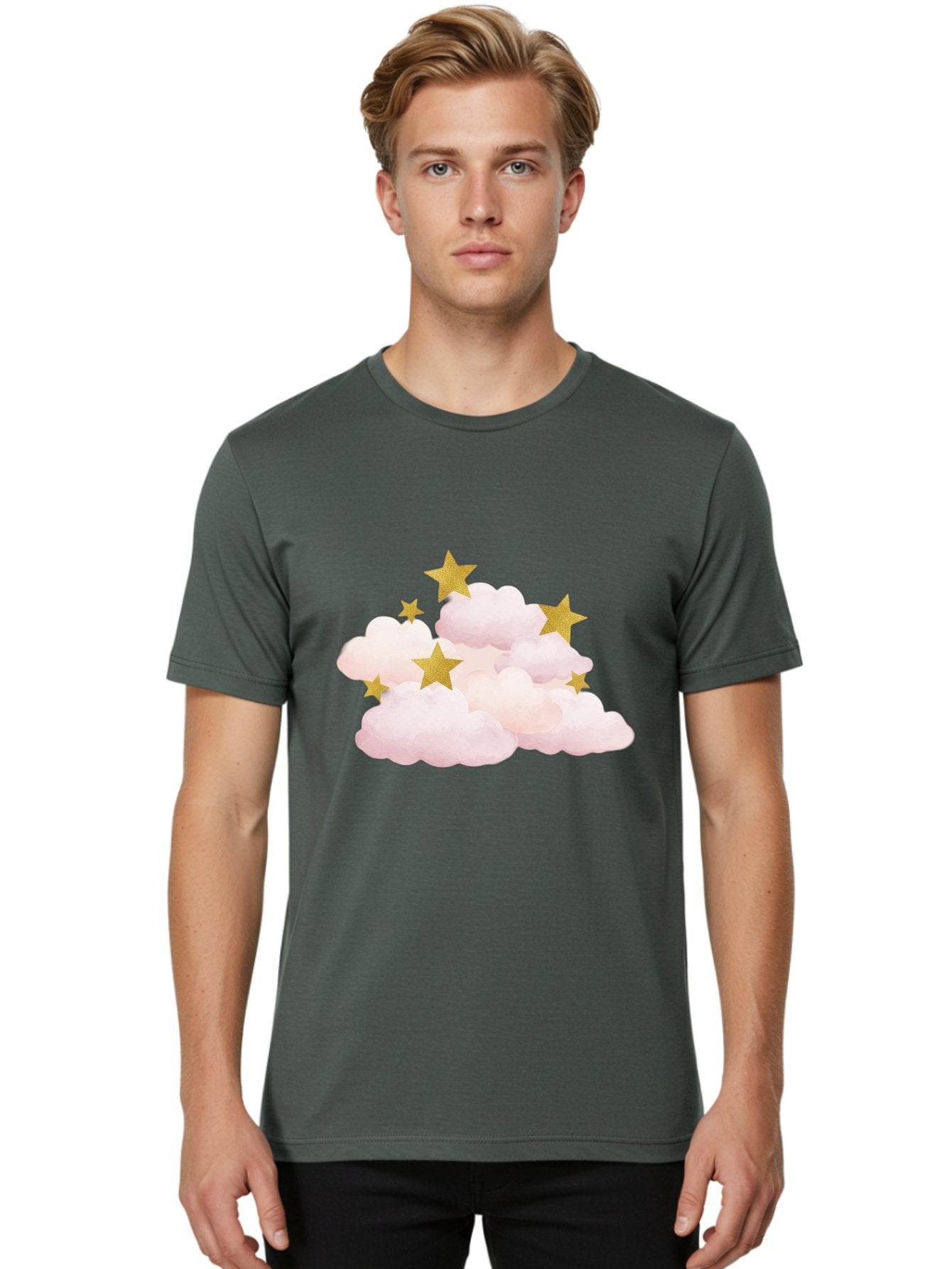 Clouds-With-Stars Men'S Graphic Tee, 100% Cotton, Comfortable Casual Summer Wear, Machine Washable, Vintage Camera, Old Camera, Antique Camera, Black Camera, Classic Photography, Photography Equipment, Nostalgic Device, Film Camera, Camera Art Bak271 23