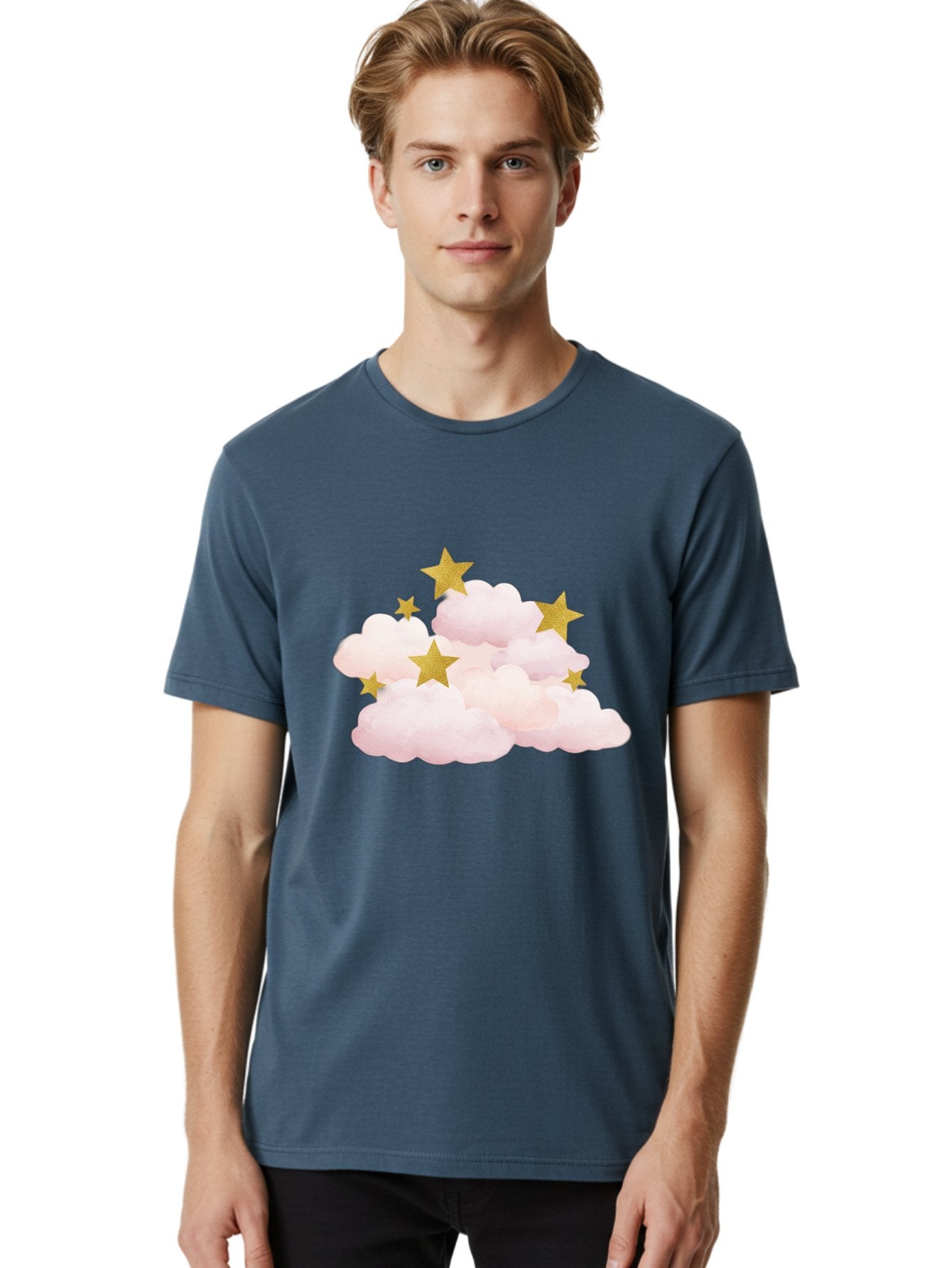 Clouds-With-Stars Men'S Graphic Tee, 100% Cotton, Comfortable Casual Summer Wear, Machine Washable, Vintage Camera, Old Camera, Antique Camera, Black Camera, Classic Photography, Photography Equipment, Nostalgic Device, Film Camera, Camera Art Bak271 16