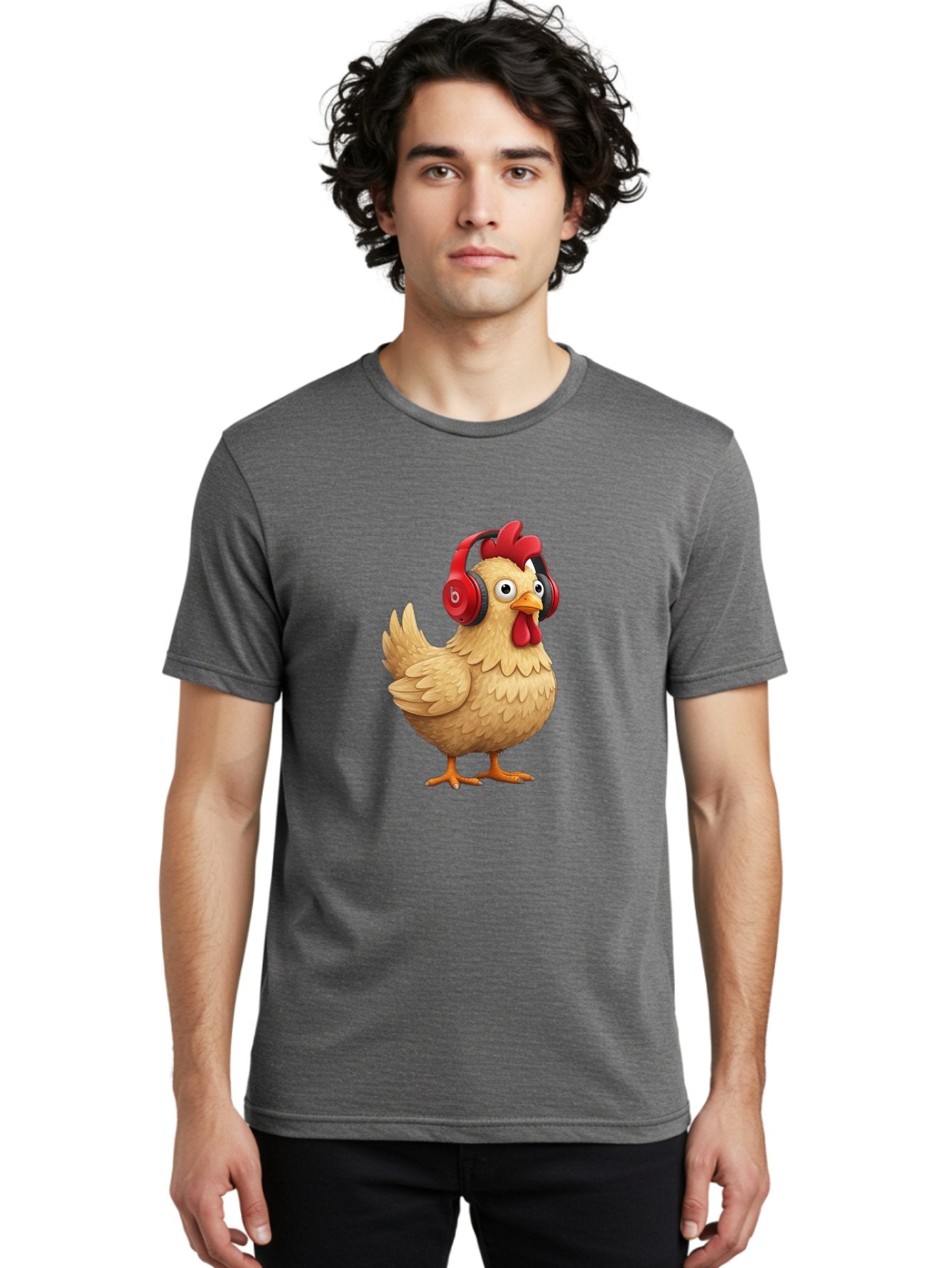 Clucking-Chicken-With-Headphones Men'S Graphic Tee, 100% Cotton, Comfortable Casual Summer Wear, Machine Washable, Vintage Camera, Old Camera, Antique Camera, Black Camera, Classic Photography, Photography Equipment, Nostalgic Device, Bak274 18